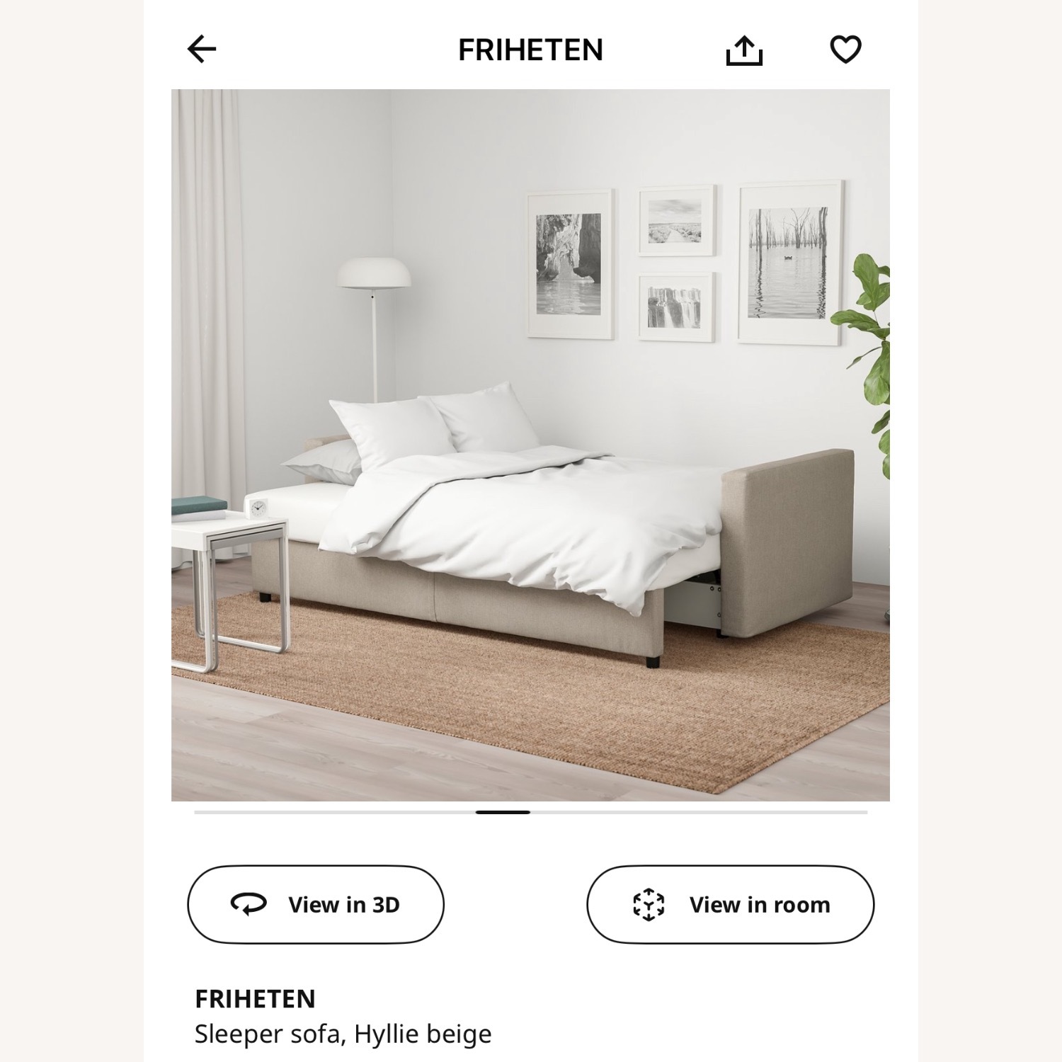 IKEA Friheten Sleeper Sofa in Beige - image-5