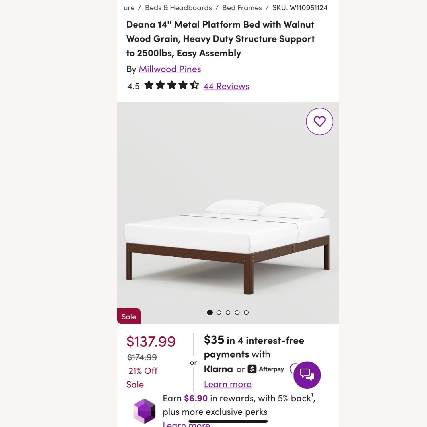 Wayfair Deana Metal 14’ Queen Bed Frame - image-4