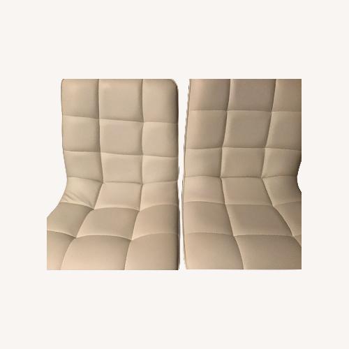 Used 2 White Adjustable Square Back Spin Bar Stools for sale on AptDeco