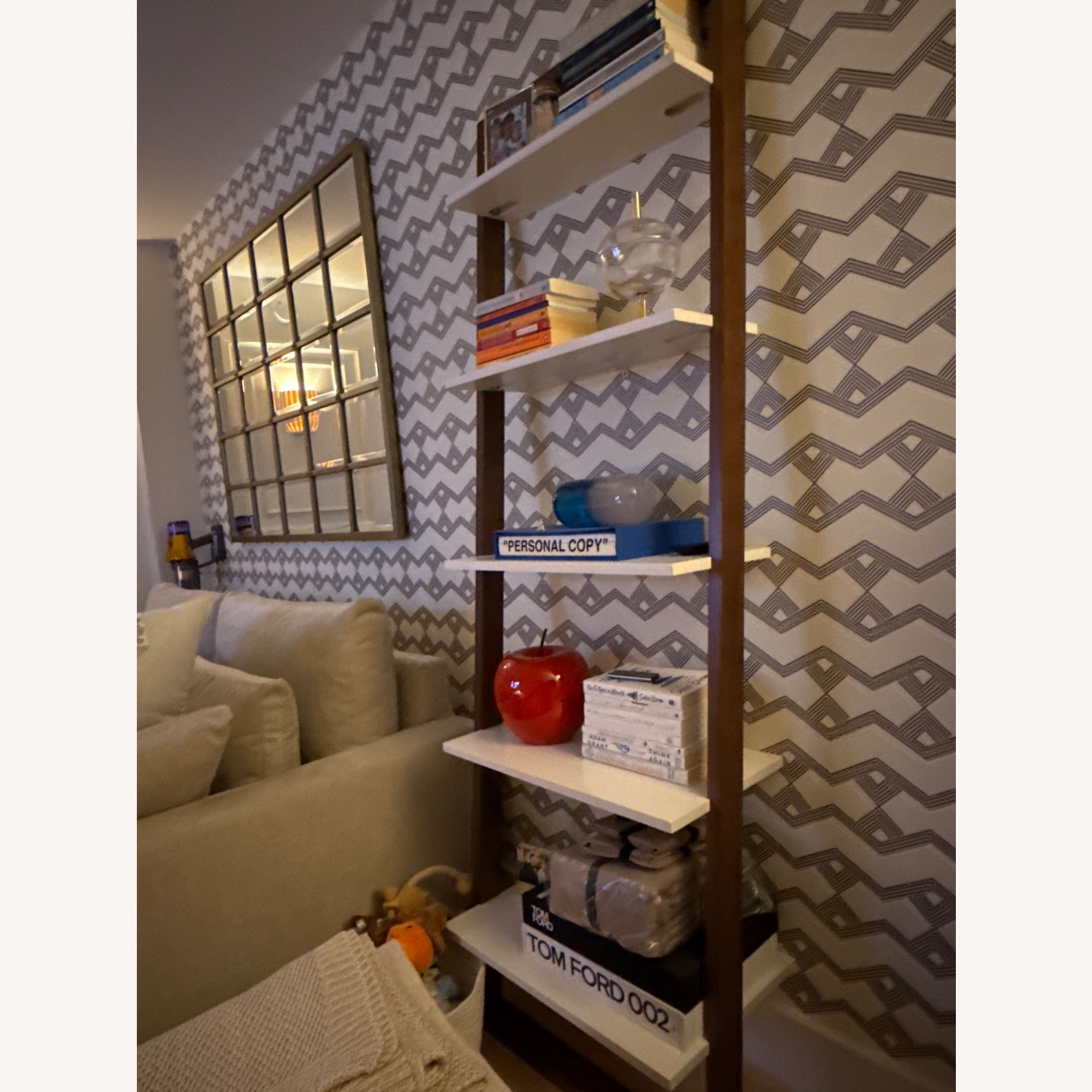 West Elm Ladder Leaning Bookshelf 25" - image-1