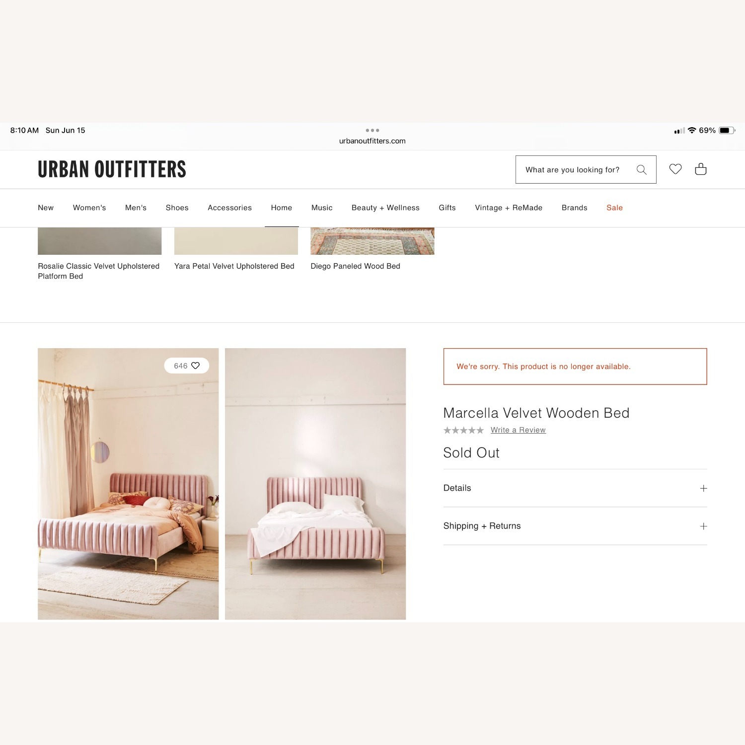 Marcella Velvet Wooden Bed - image-5