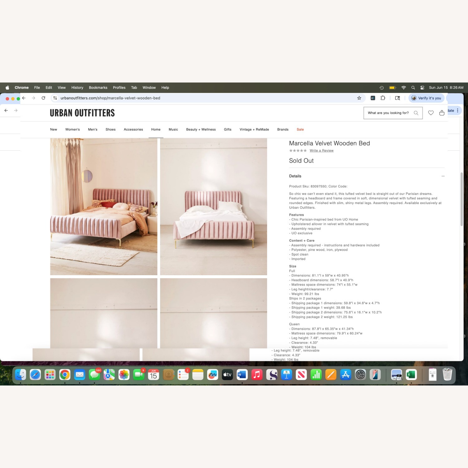 Marcella Velvet Wooden Bed - image-6