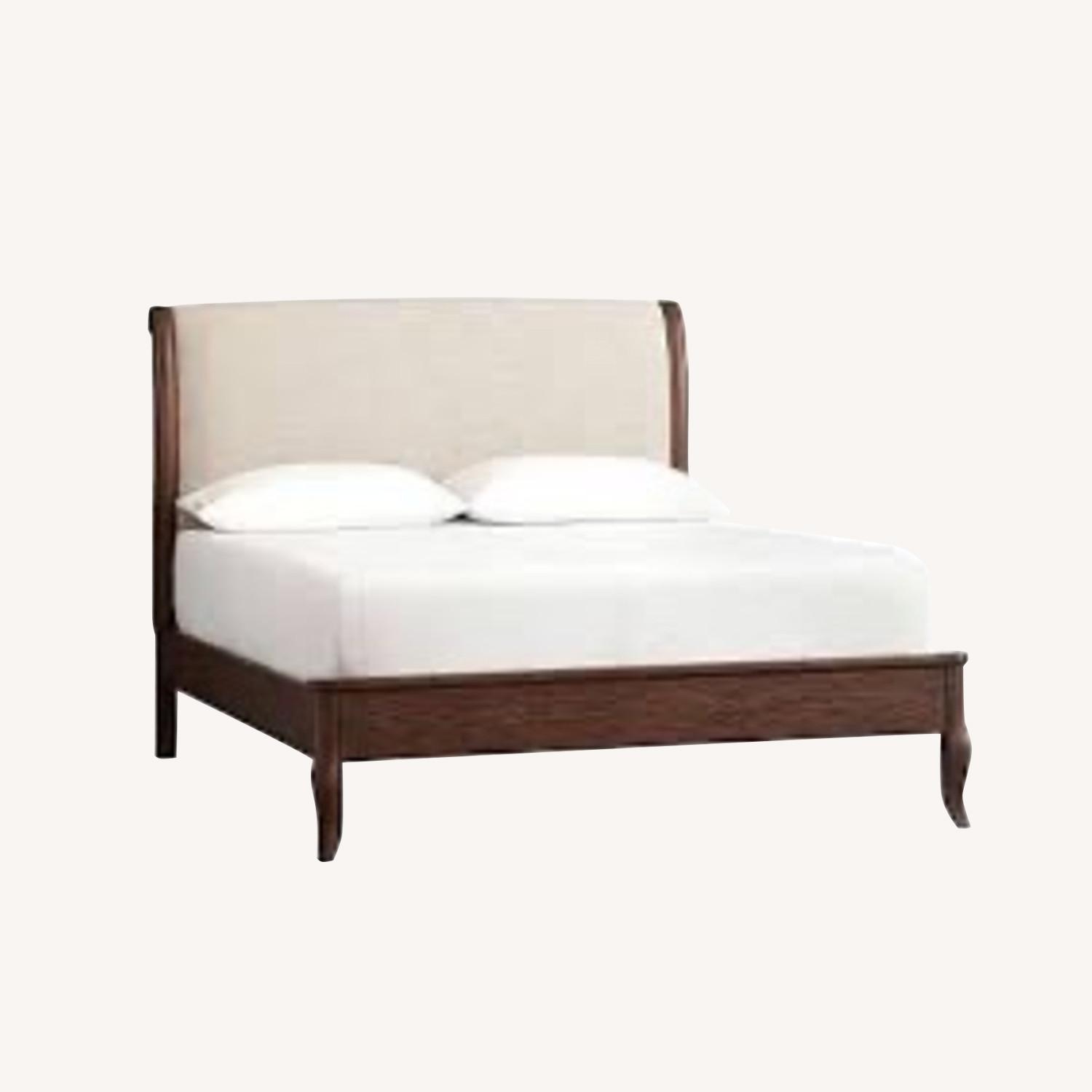 Pottery Barn Calistoga Linen Headboard Bedframe - image-0