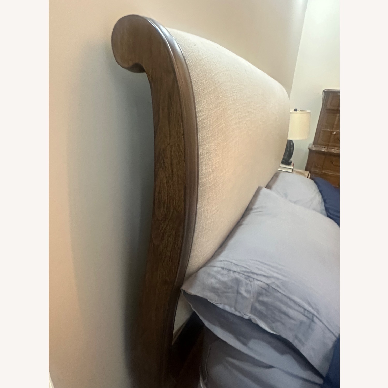 Pottery Barn Calistoga Linen Headboard Bedframe - image-5