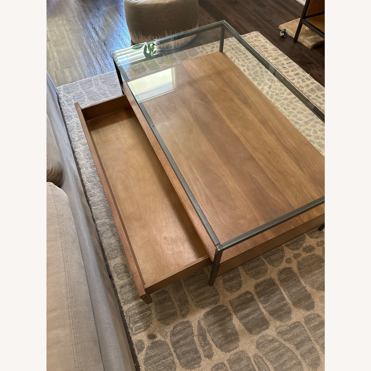 West Elm Coffee Table With Drawer - image-3