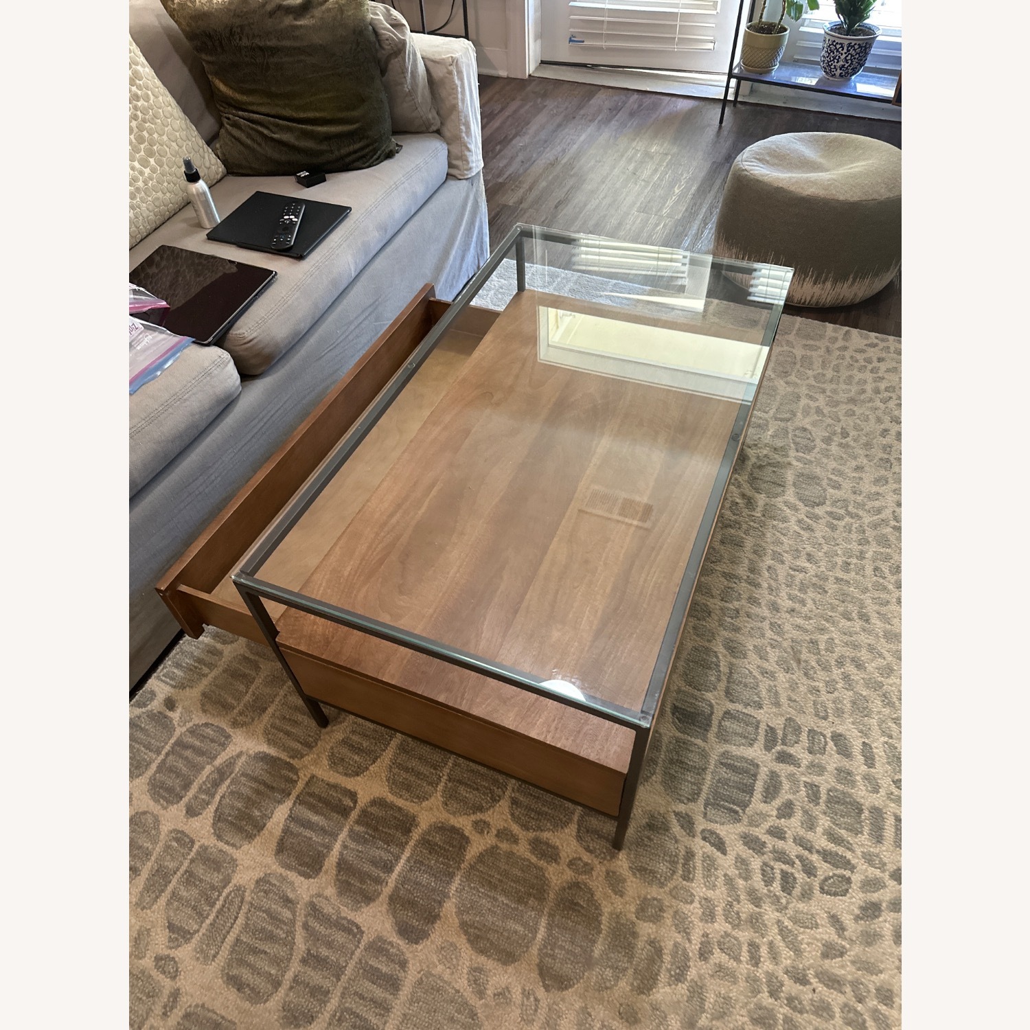 West Elm Coffee Table With Drawer - image-2