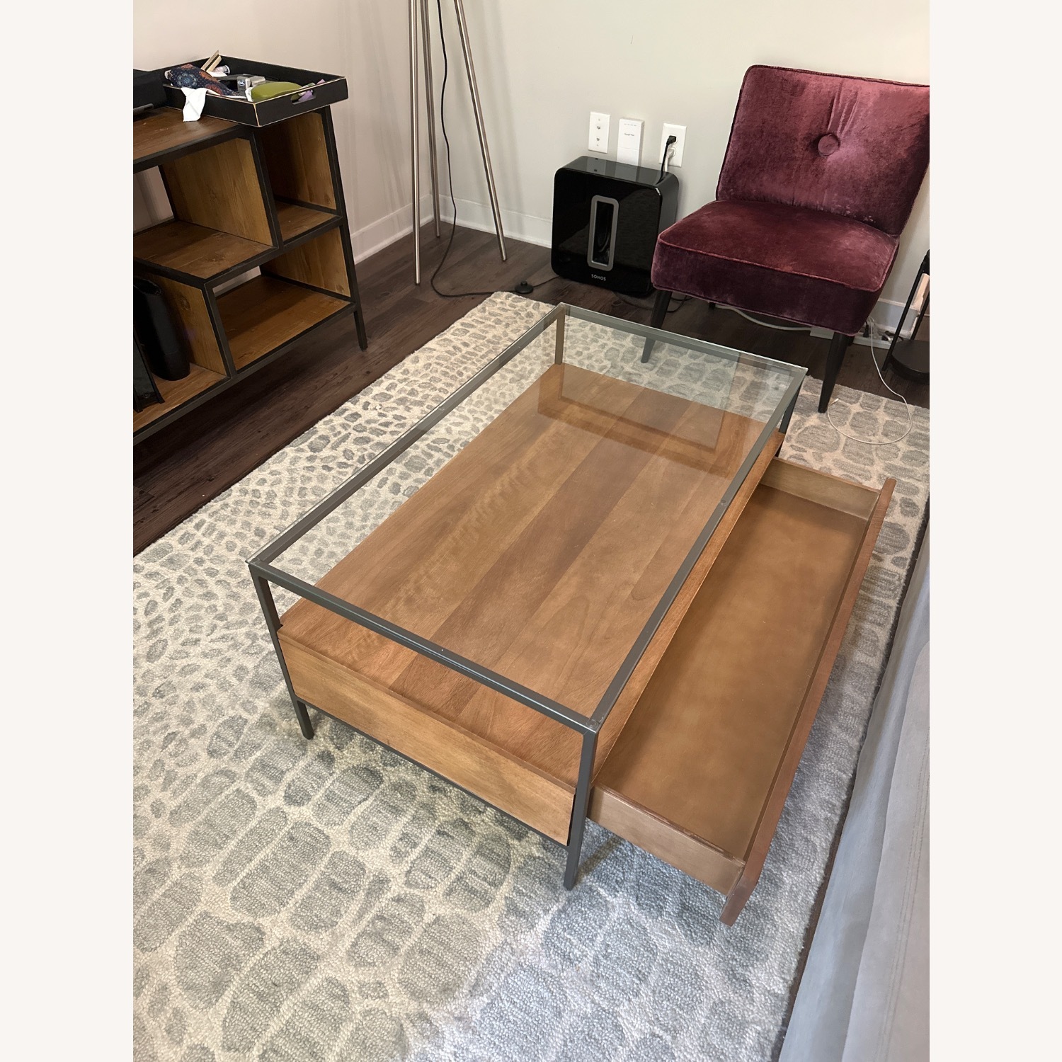 West Elm Coffee Table With Drawer - image-1