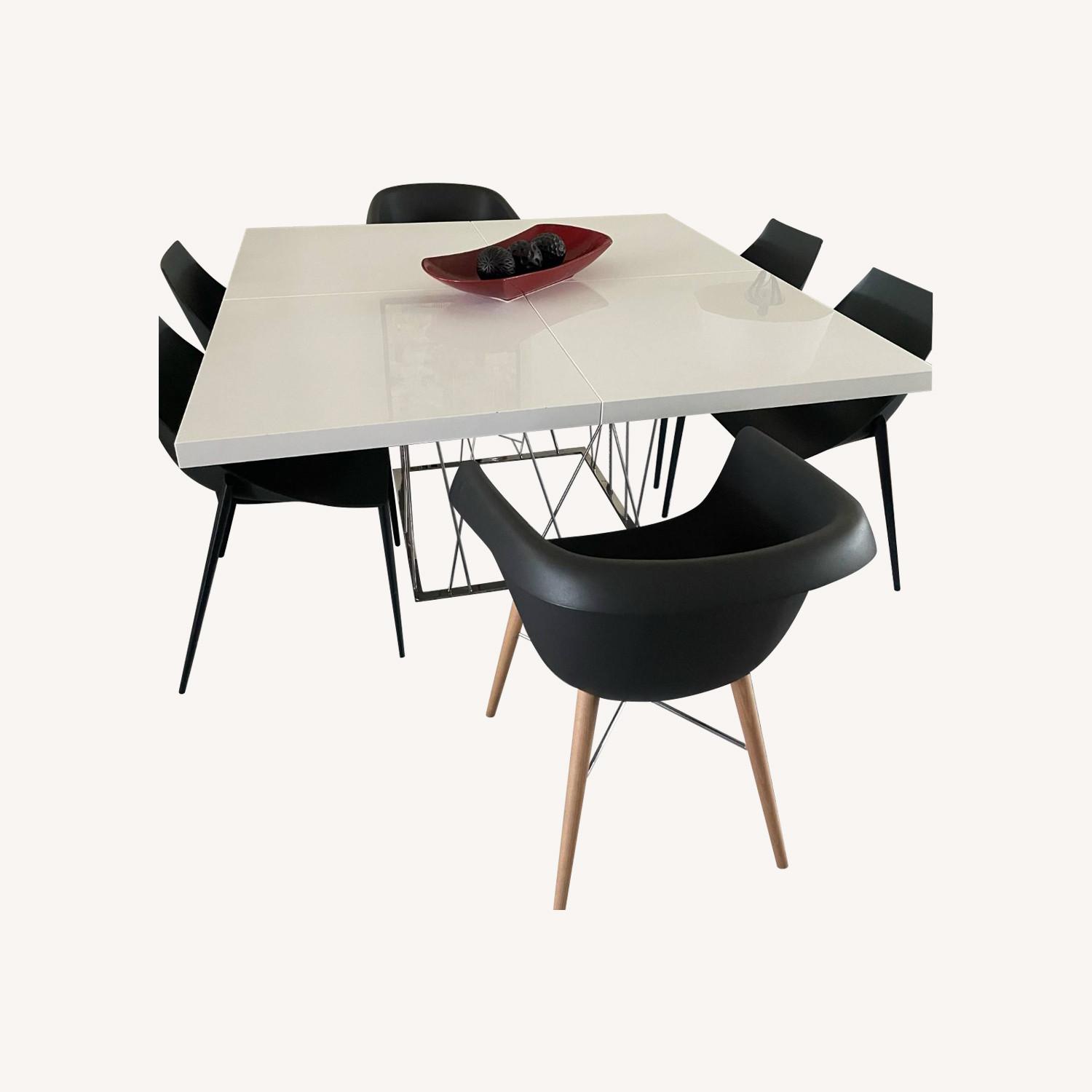 Modloft 60" Square Lacquered Wood Table - image-0