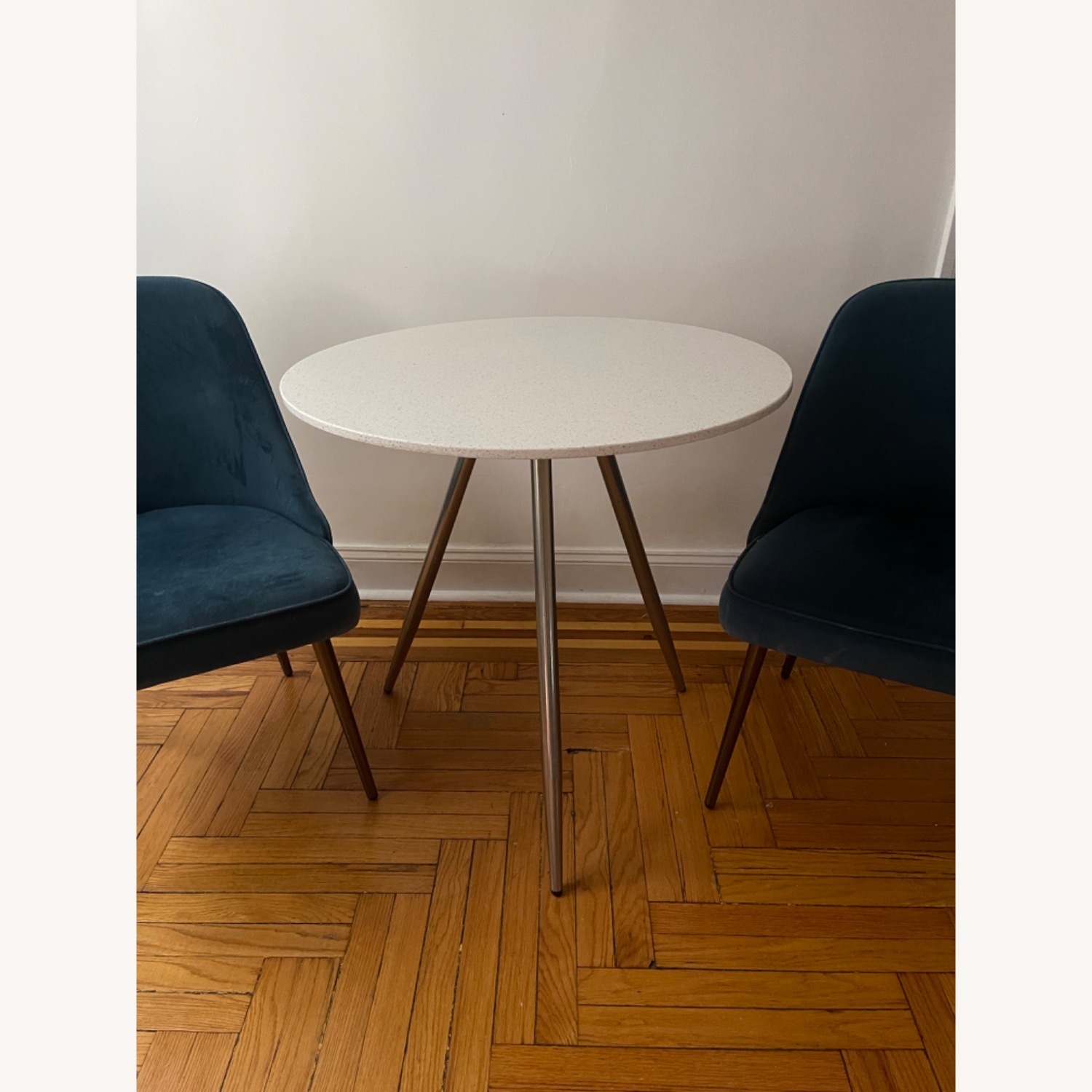 West Elm 30" Bistro Table (White, Metal Legs) - image-2
