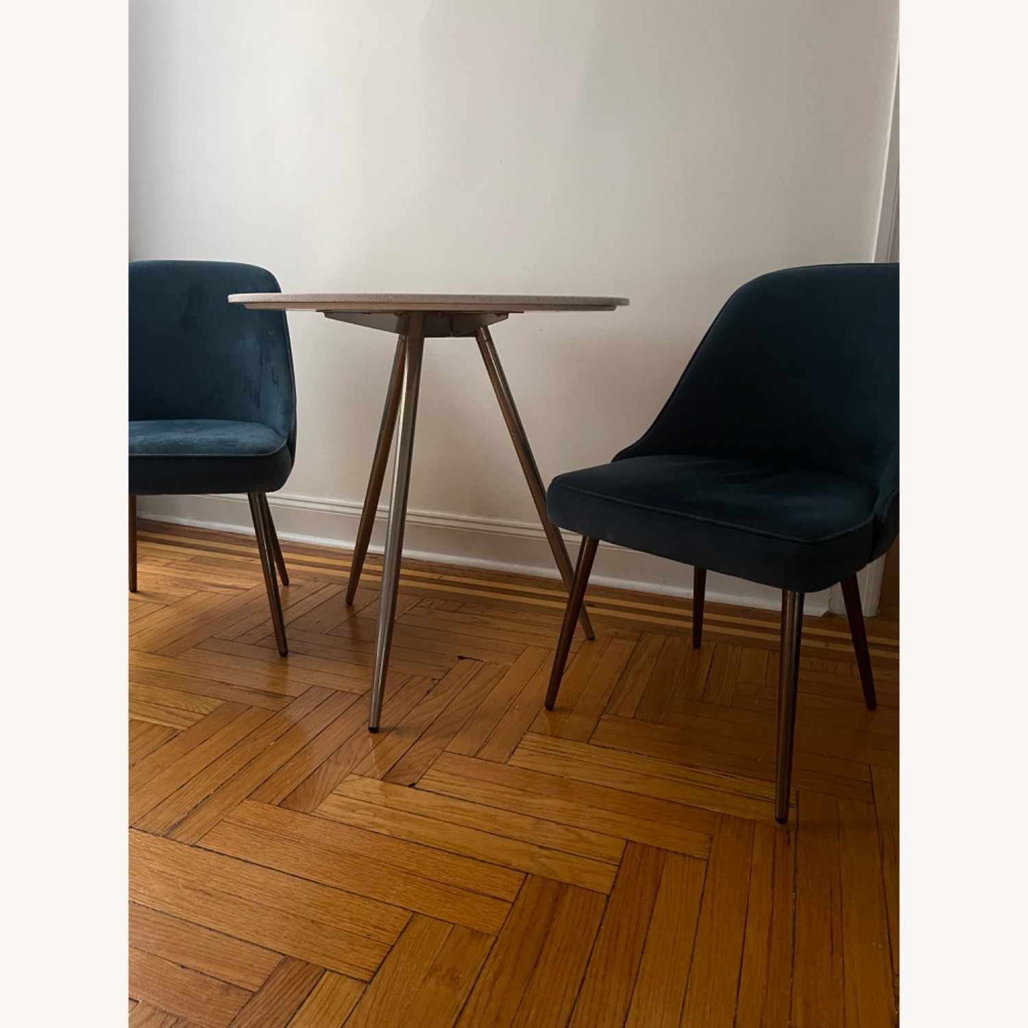 West Elm 30" Bistro Table (White, Metal Legs) - image-4