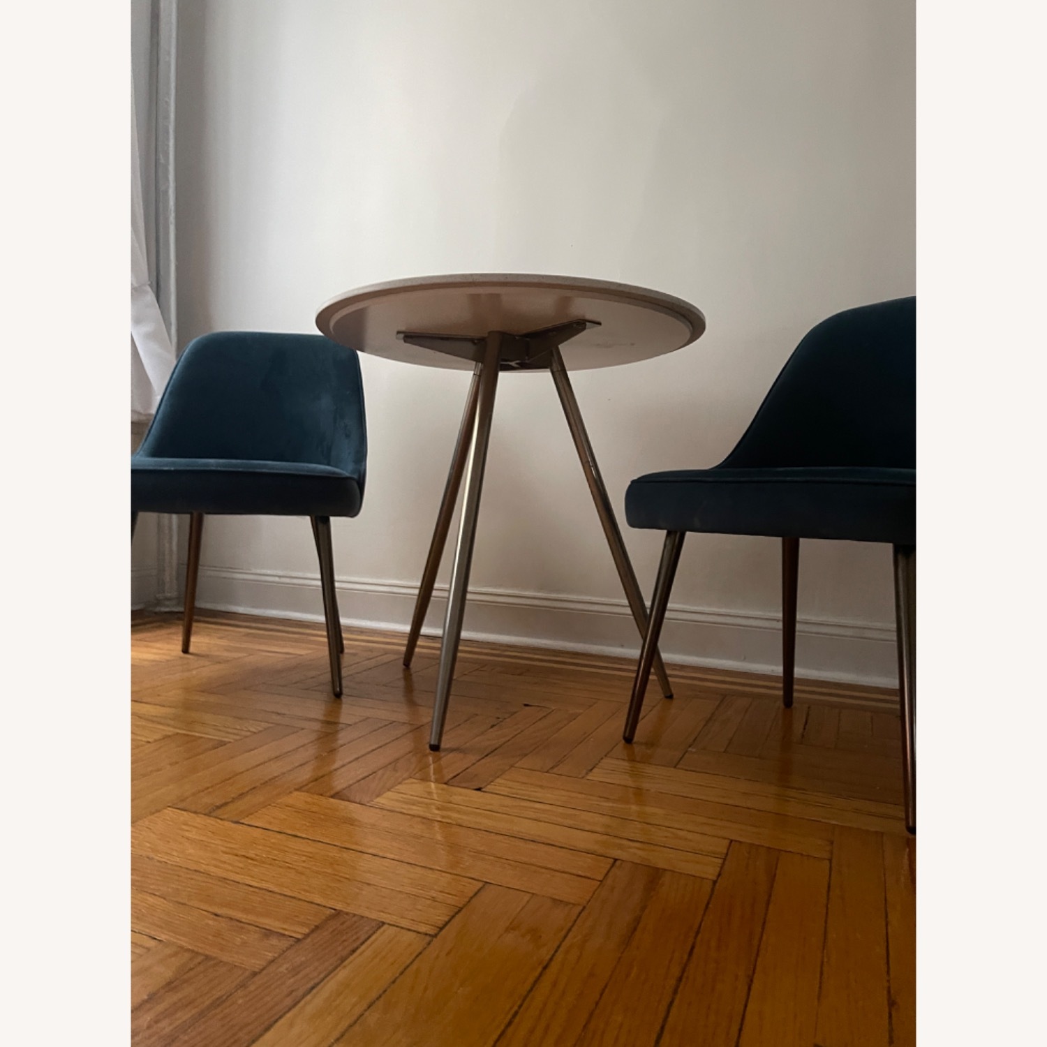 West Elm 30" Bistro Table (White, Metal Legs) - image-5