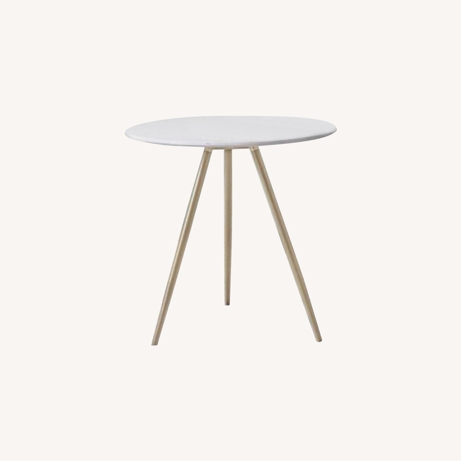 West Elm 30" Bistro Table (White, Metal Legs) - image-0
