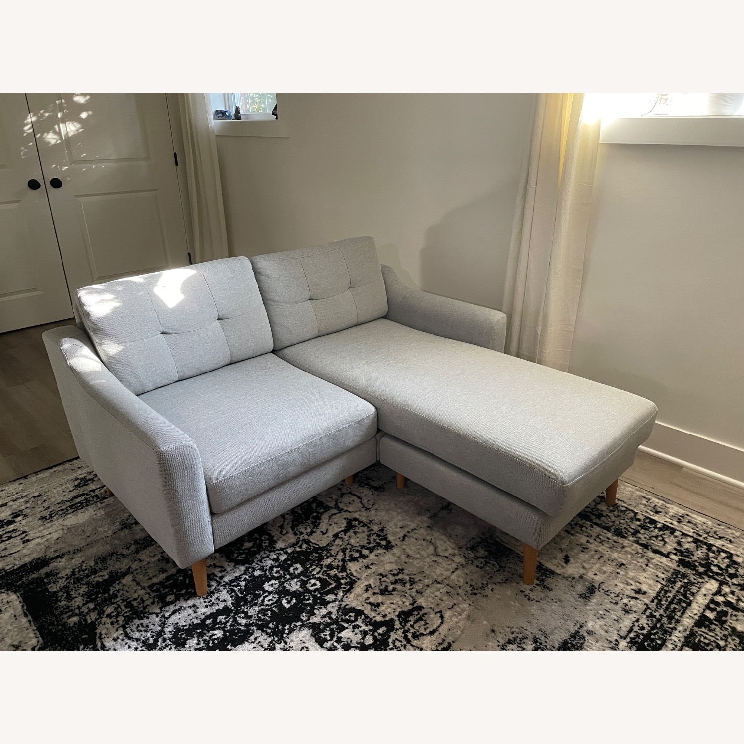 Burrow Crushed Gravel Nomad Loveseat with Chaise - image-1