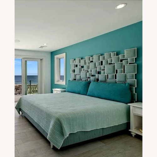 Used Christopher Guy Custom Headboard & King Bed Frame for sale on AptDeco