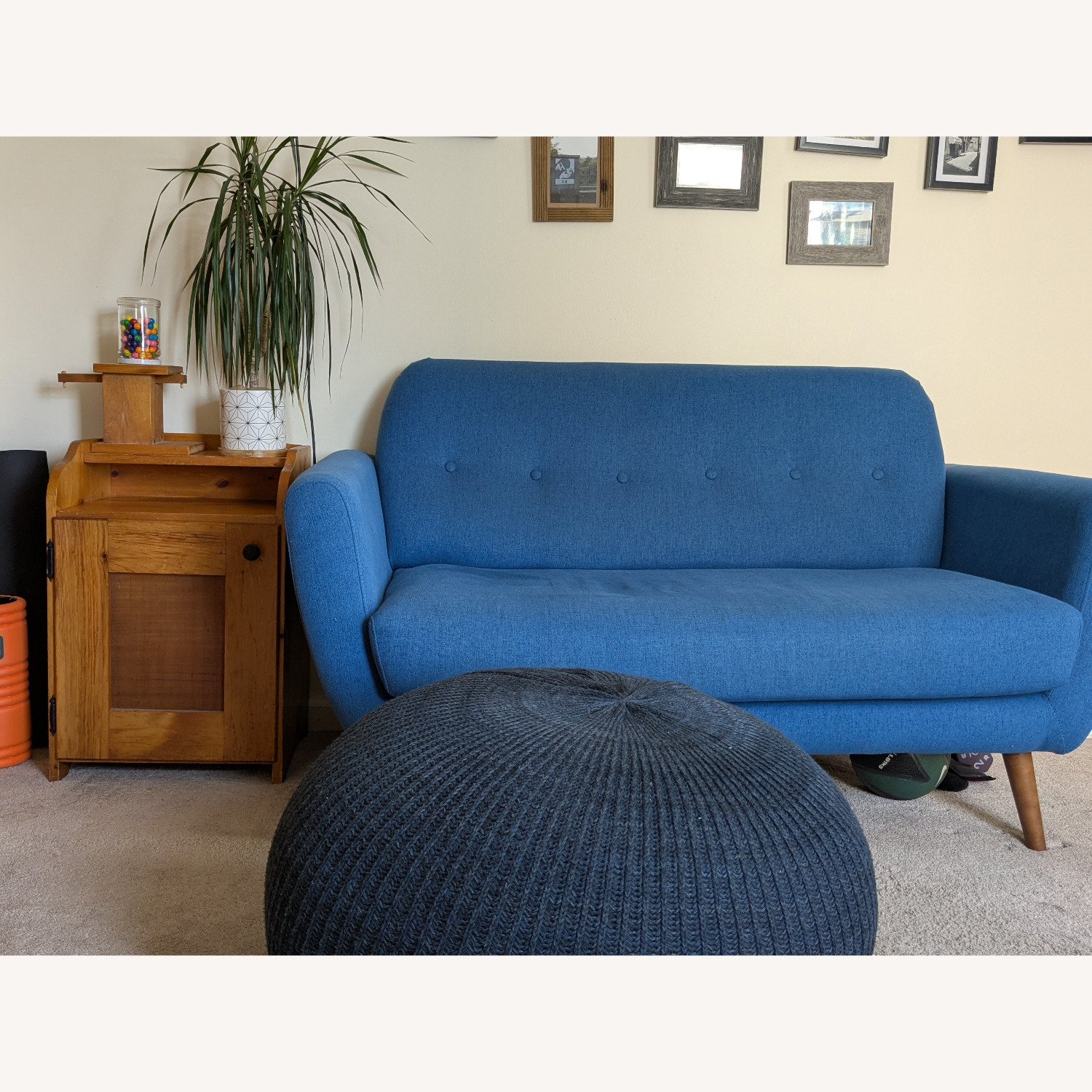 Wade Logan Bright Blue Loveseat - image-1