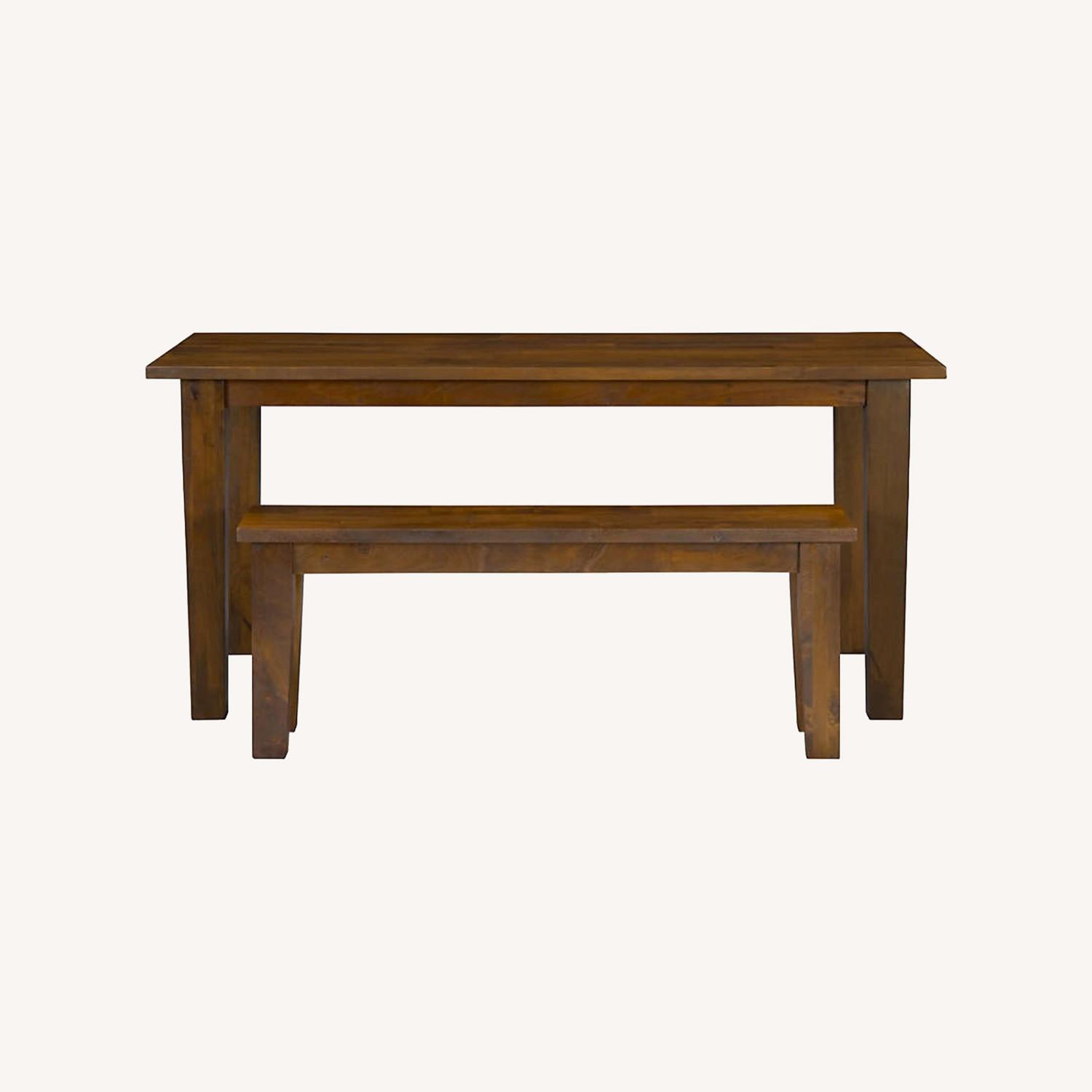 Crate & Barrel Dining Table and Two Benches - image-0