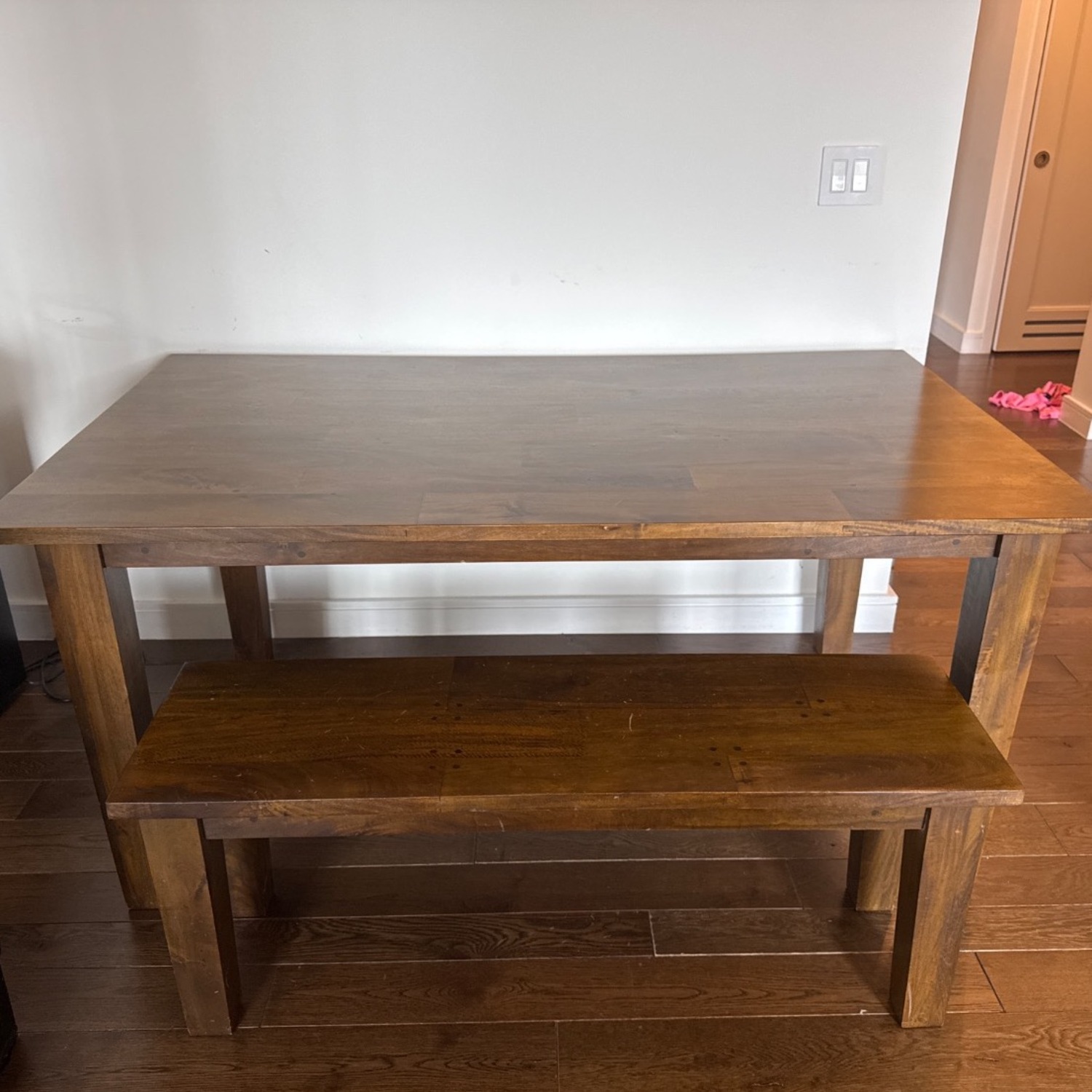Crate & Barrel Dining Table and Two Benches - image-1