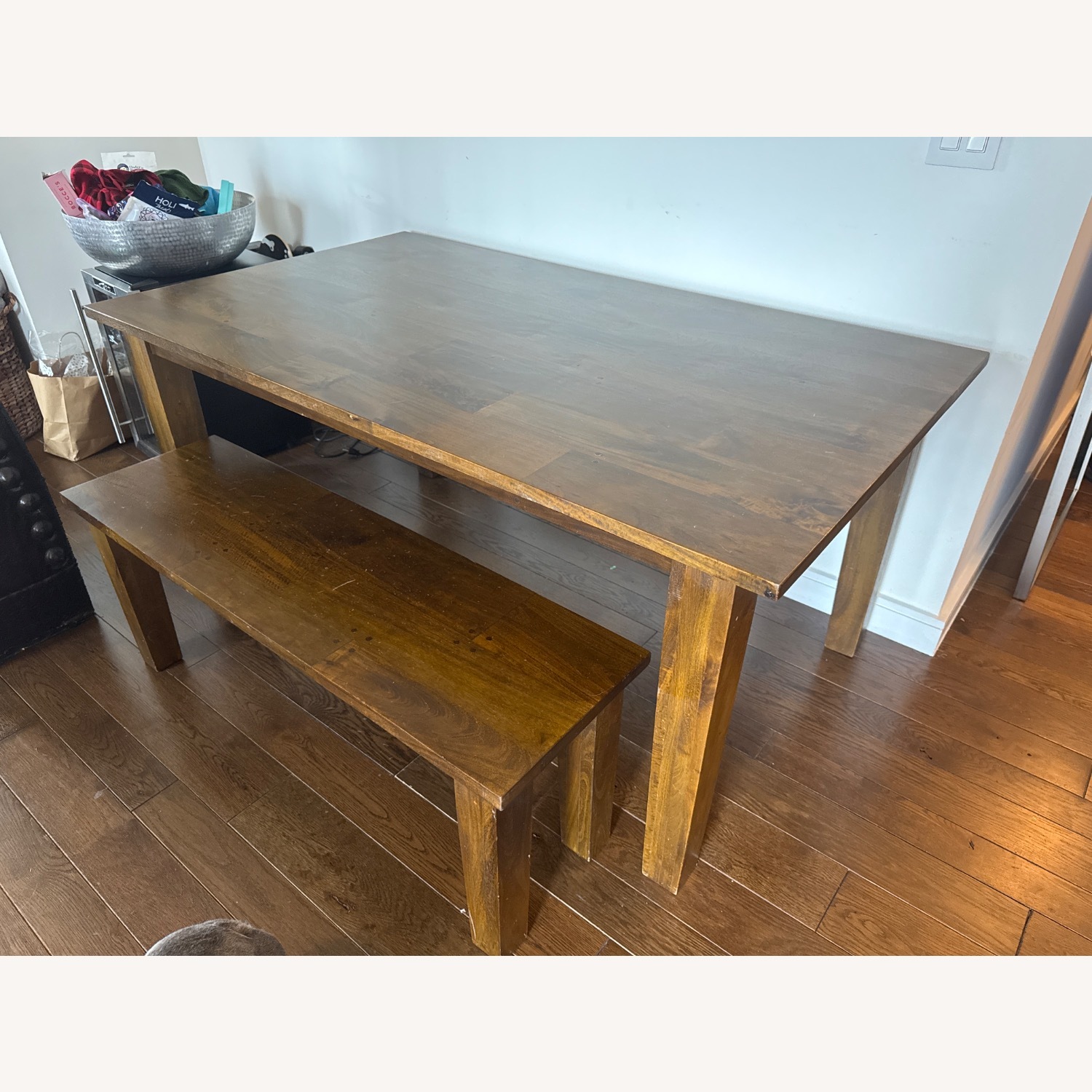 Crate & Barrel Dining Table and Two Benches - image-2