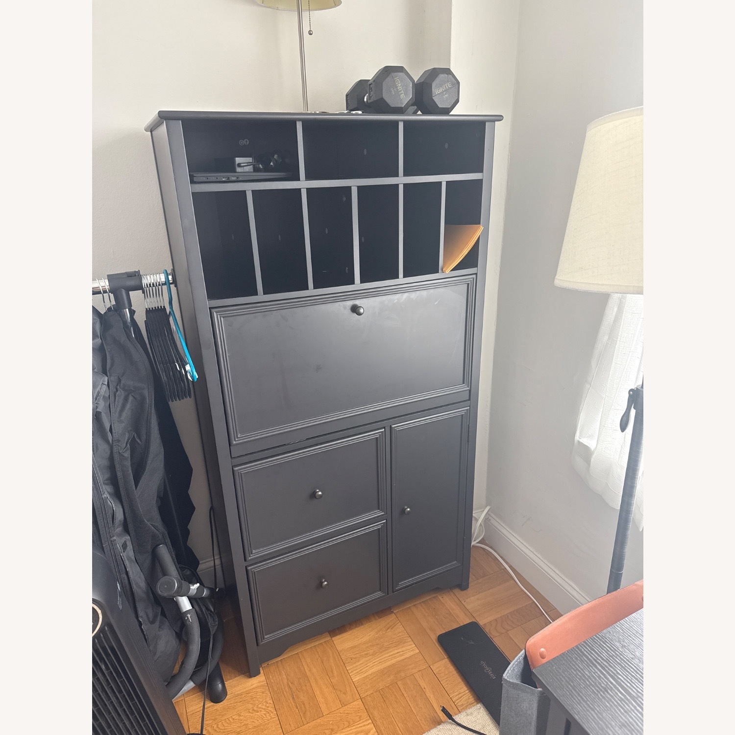 Bradstone Charcoal Black Secretary Desk - image-3