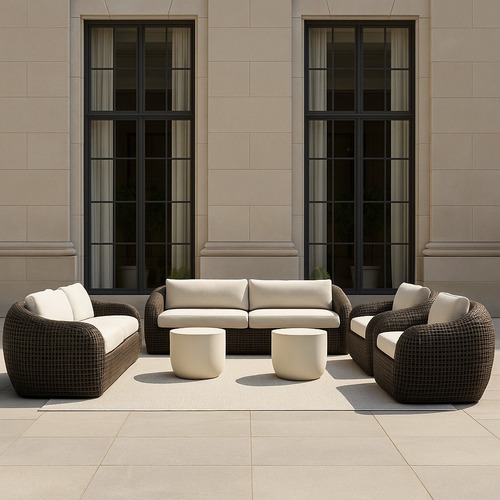 Used Restoration Hardware Gemini Outdoor Seating Set 6 Pieces for sale on AptDeco