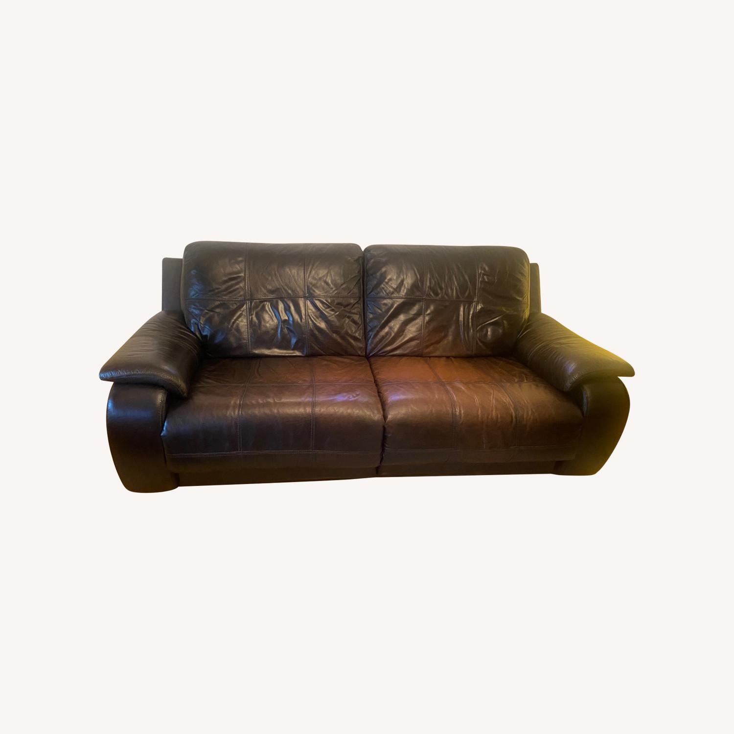 Reclining Leather Couch - image-0
