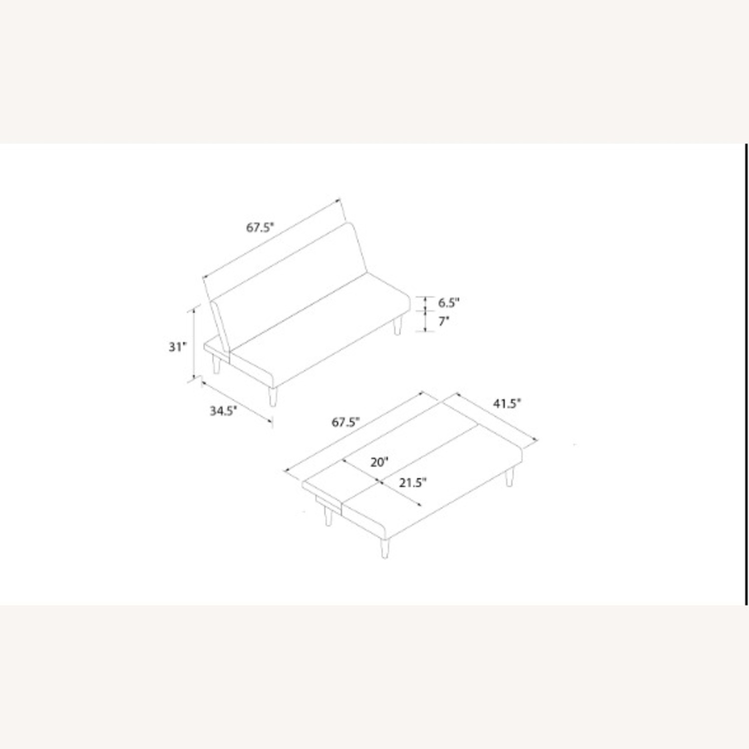 Faux Leather Convertible Futon - image-3