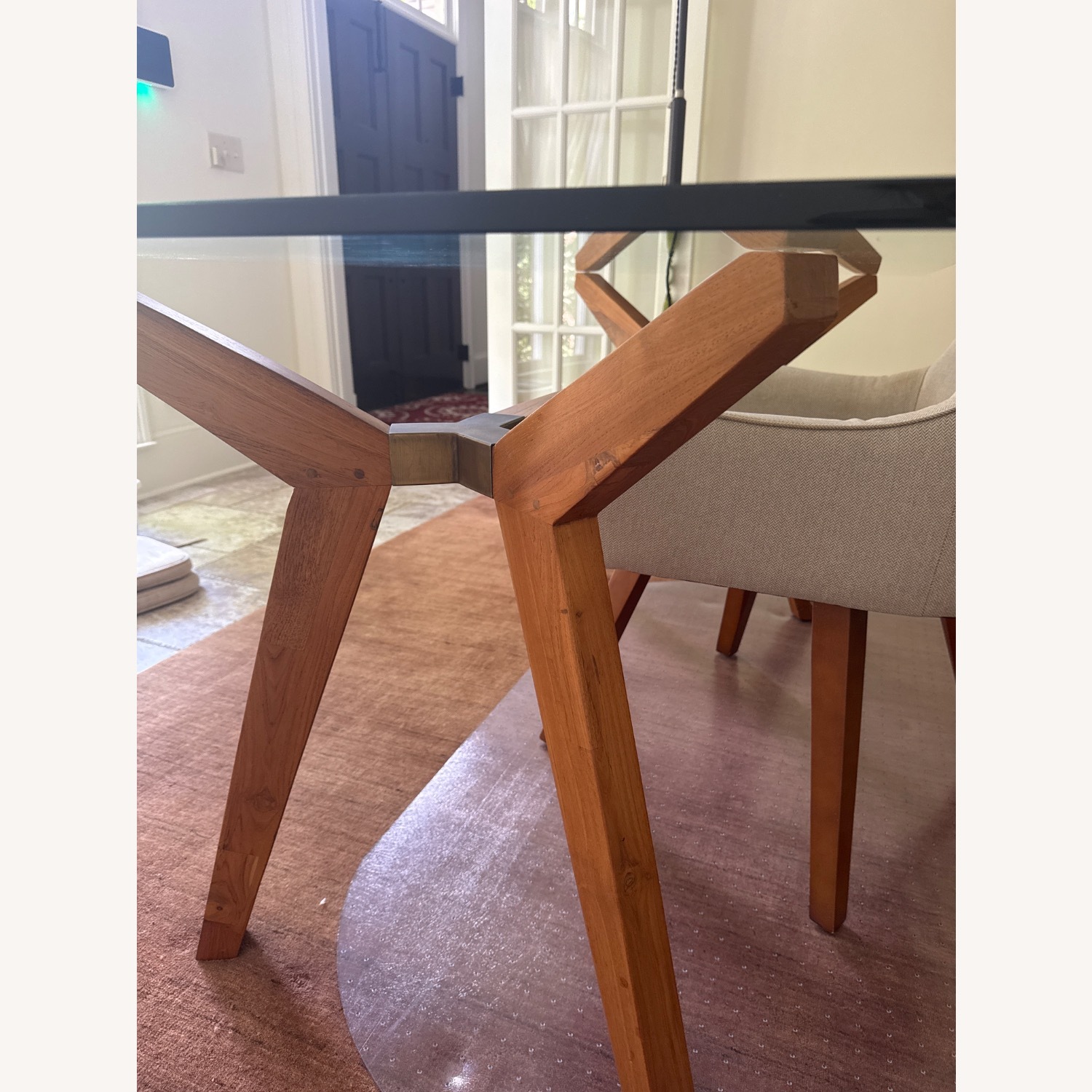 Crate & Barrel Strut Glass Top Study Desk - image-4