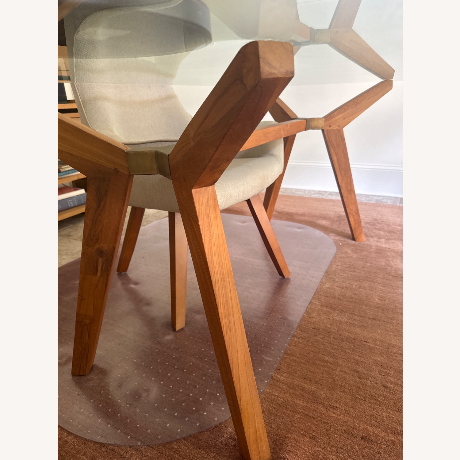 Crate & Barrel Strut Glass Top Study Desk - image-5