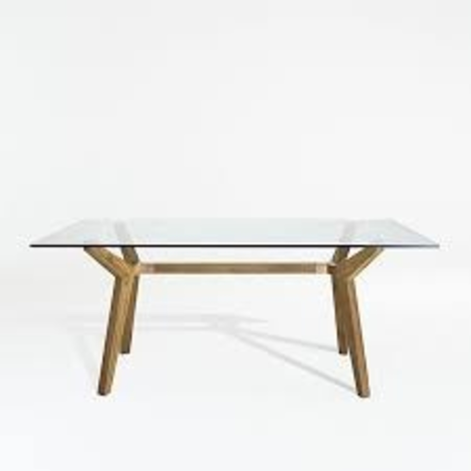 Crate & Barrel Strut Glass Top Study Desk - image-6