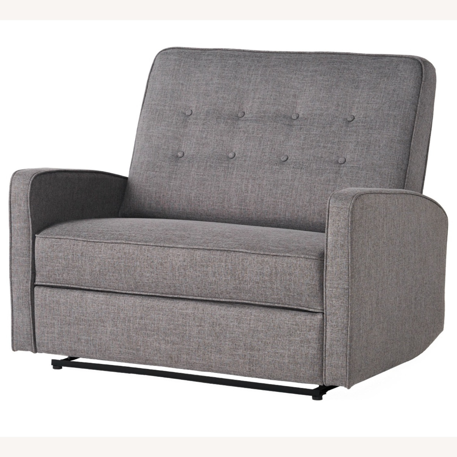 Bed Bath & Beyond Buttoned Gray Fabric Reclining Loveseat - image-5