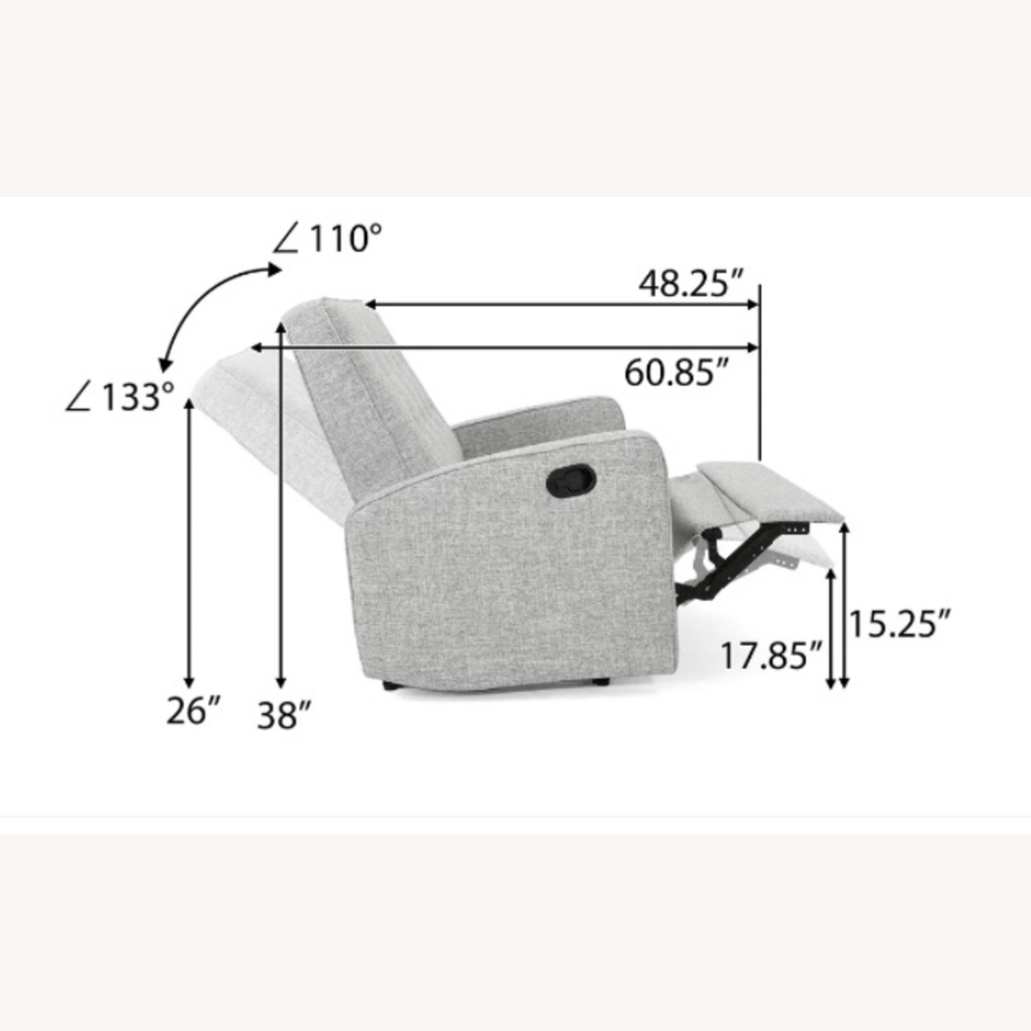 Bed Bath & Beyond Buttoned Gray Fabric Reclining Loveseat - image-14