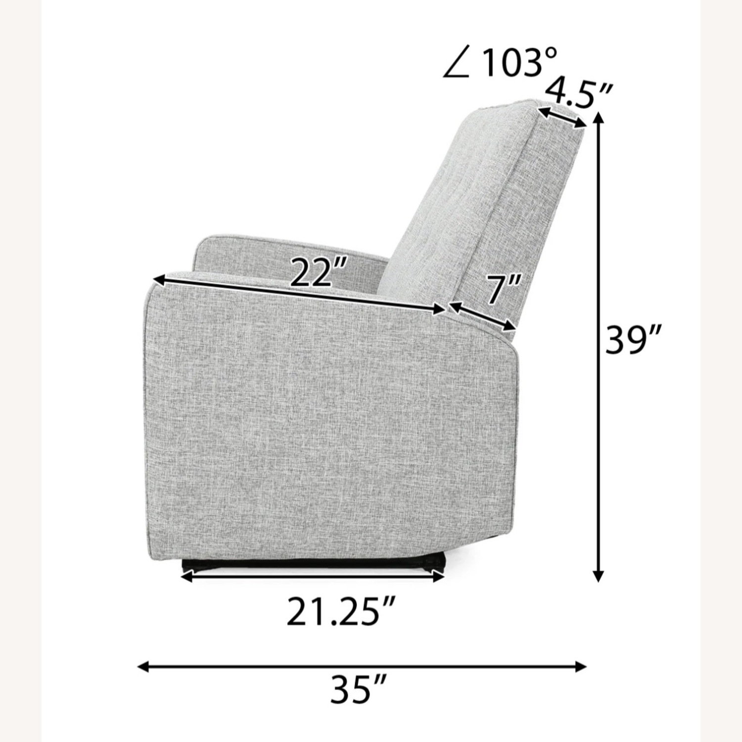 Bed Bath & Beyond Buttoned Gray Fabric Reclining Loveseat - image-12