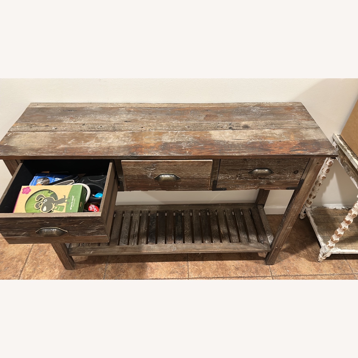 Distressed Farmhouse Console Table - image-1