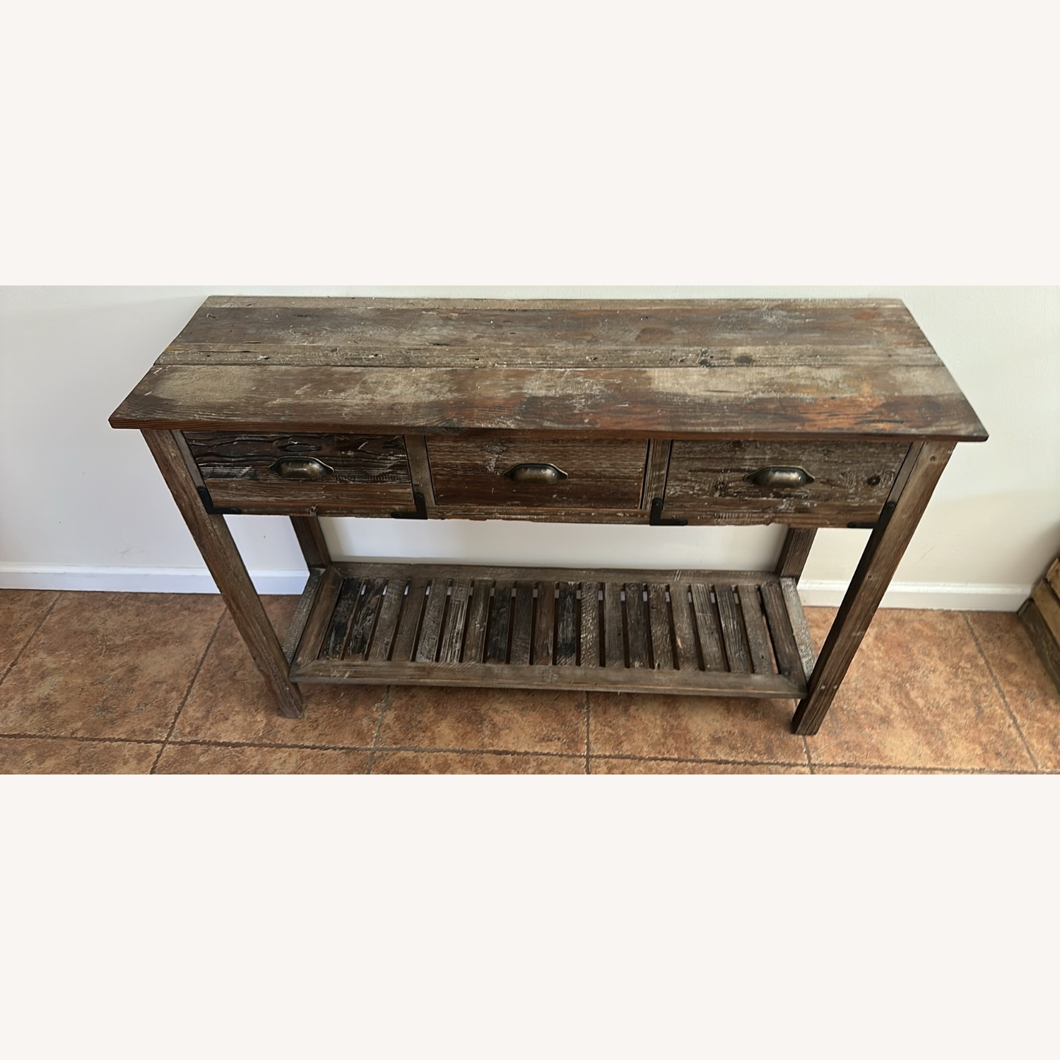 Distressed Farmhouse Console Table - image-2