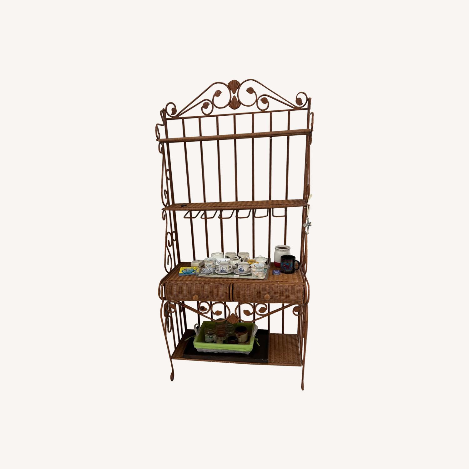 Wrought Sideboard with Wicker Details - image-0