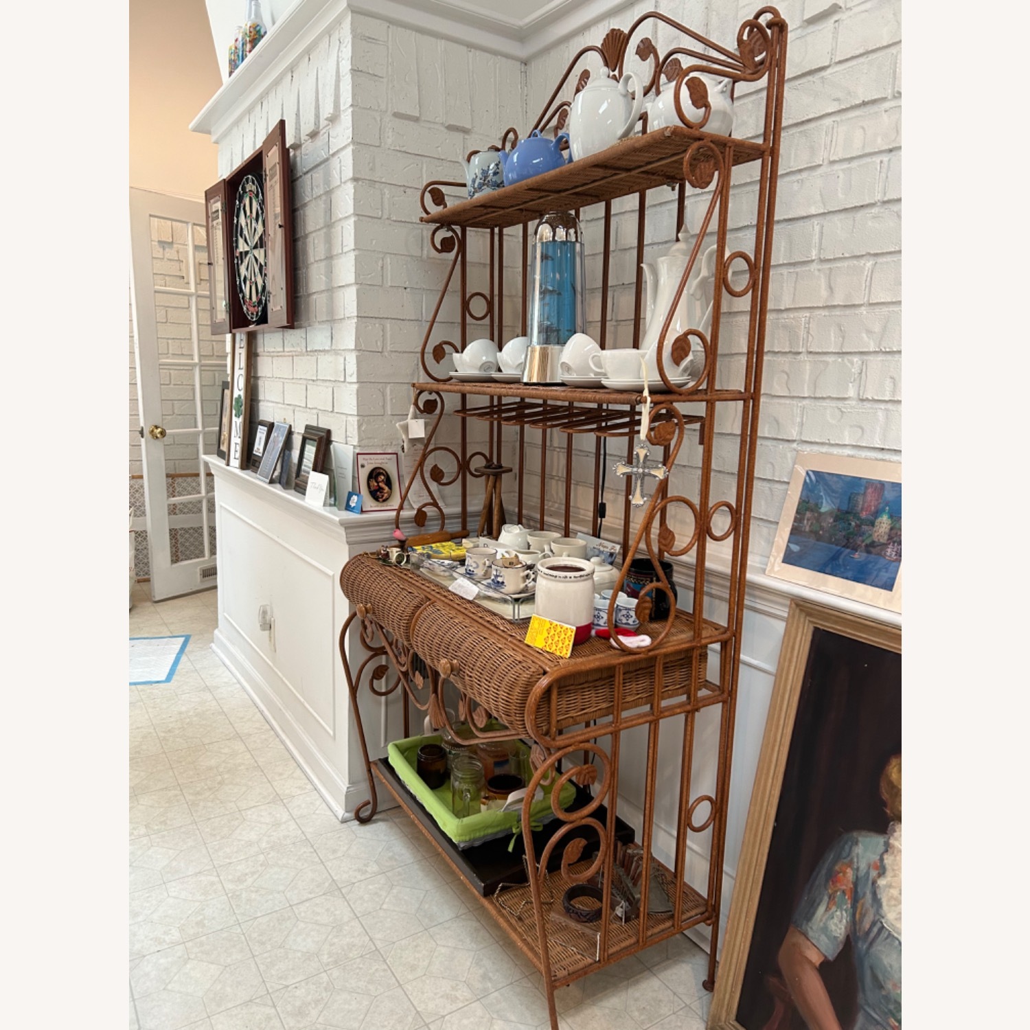Wrought Sideboard with Wicker Details - image-3