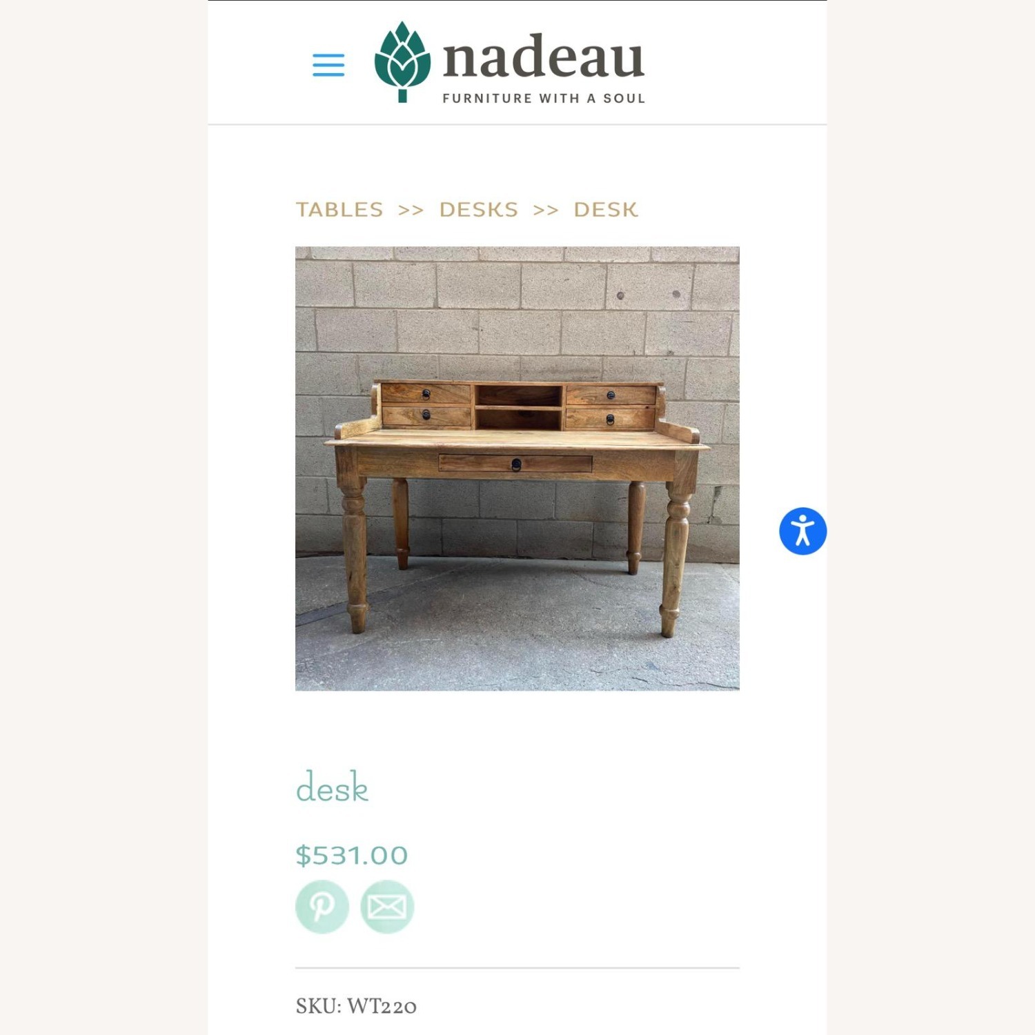 Nadeau MCM Desk - image-1