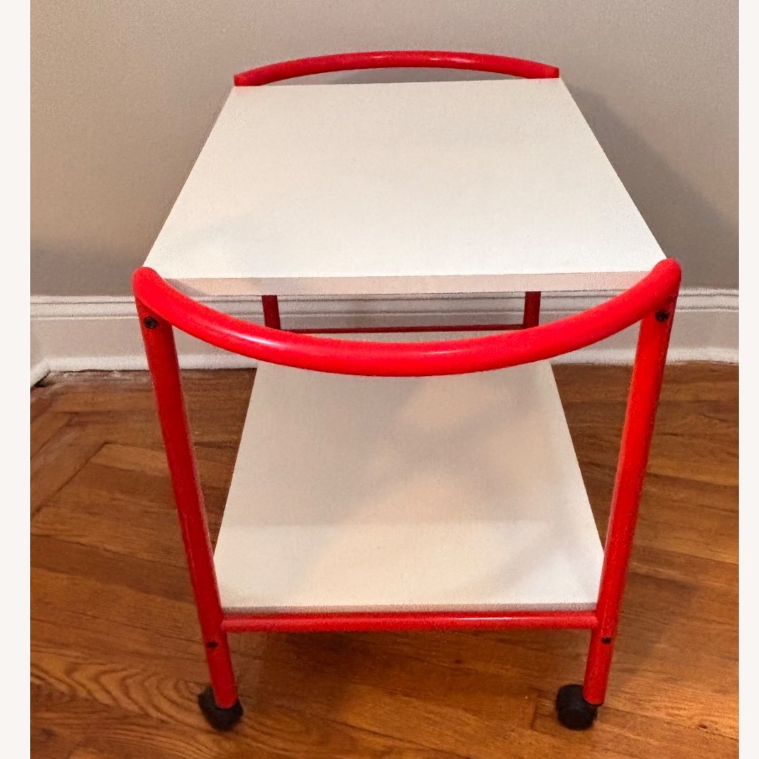Vintage 1980s Bauhaus-Style Rolling Cart - image-3