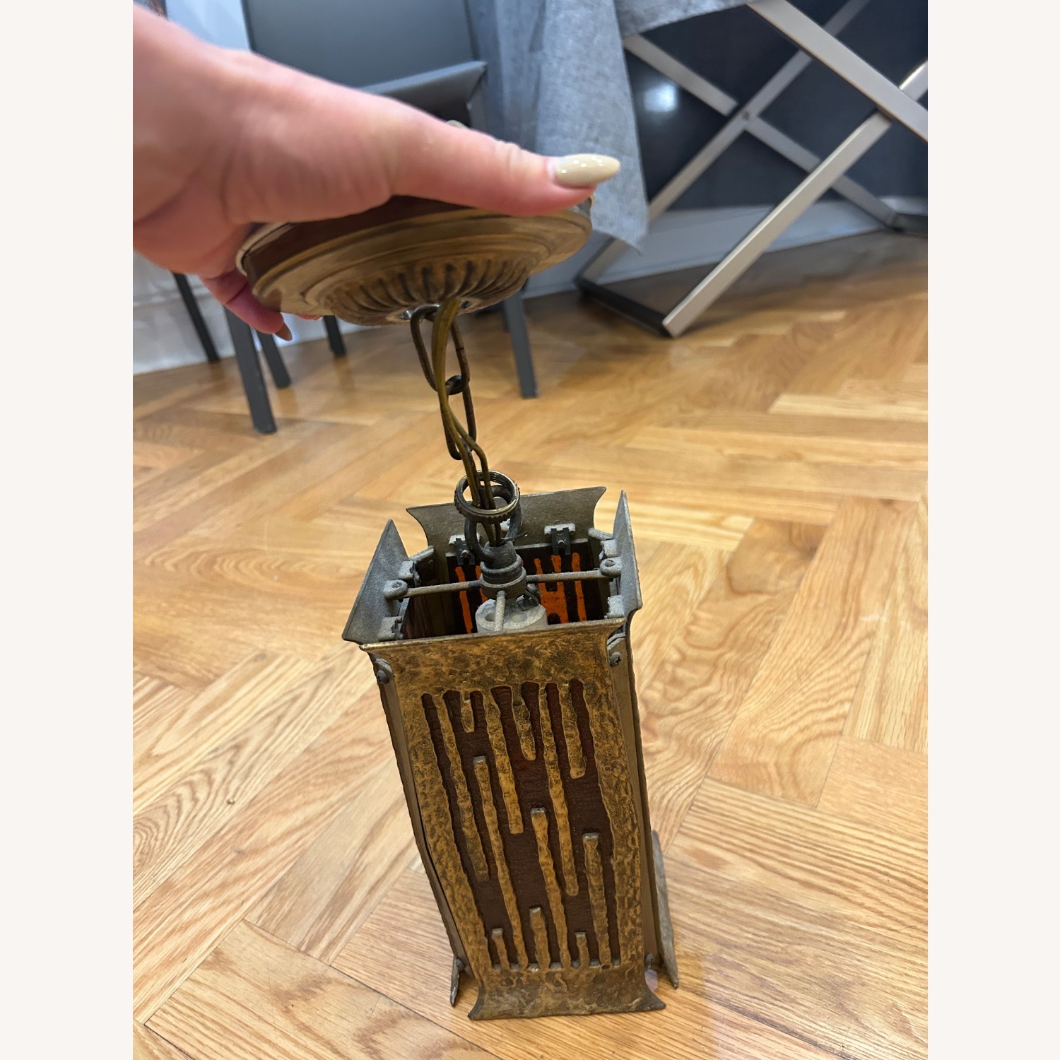 Mid Century Brutalist Chandelier by Moe Bridges - image-7