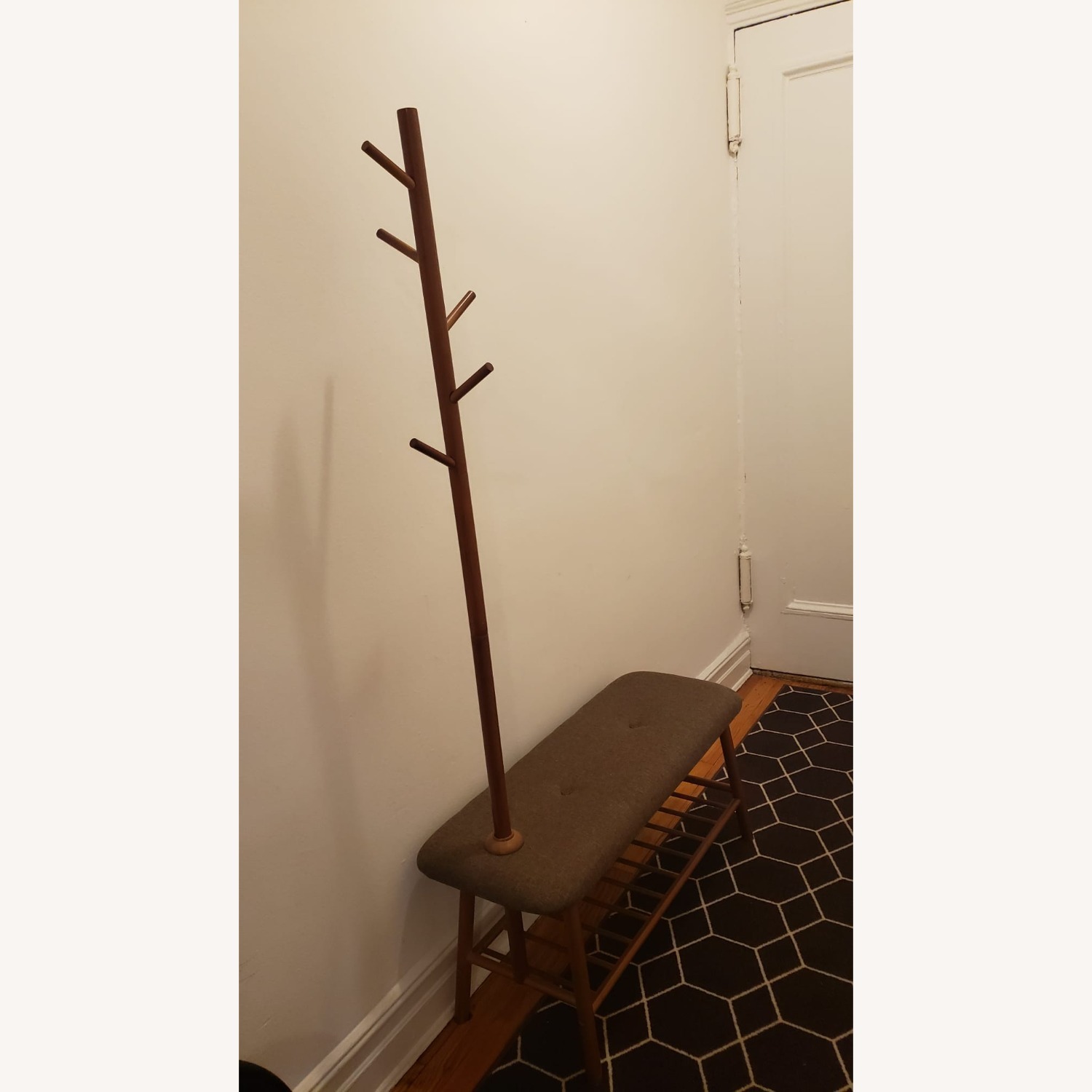 Coat Rack with Bench & Shoe Storage - image-2