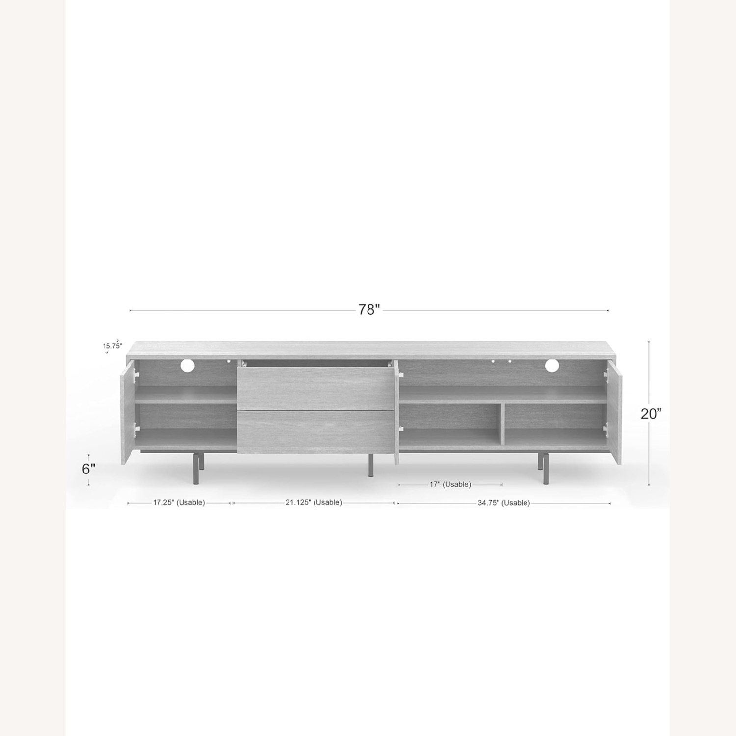 Glenwillow Home Atlas 78" x 20" Modern TV Stand - image-5