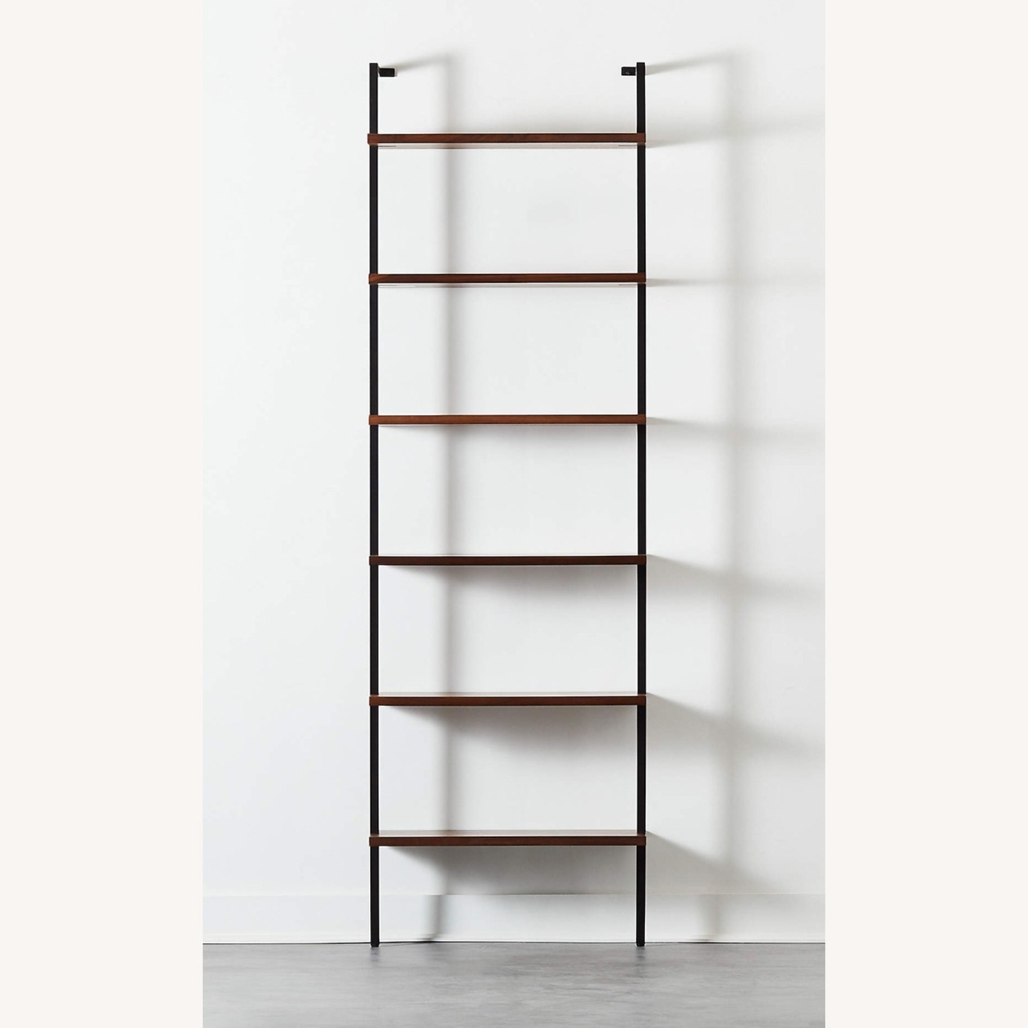 CB2 Helix 96" Walnut Wood Wall Mount Bookshelf - image-2