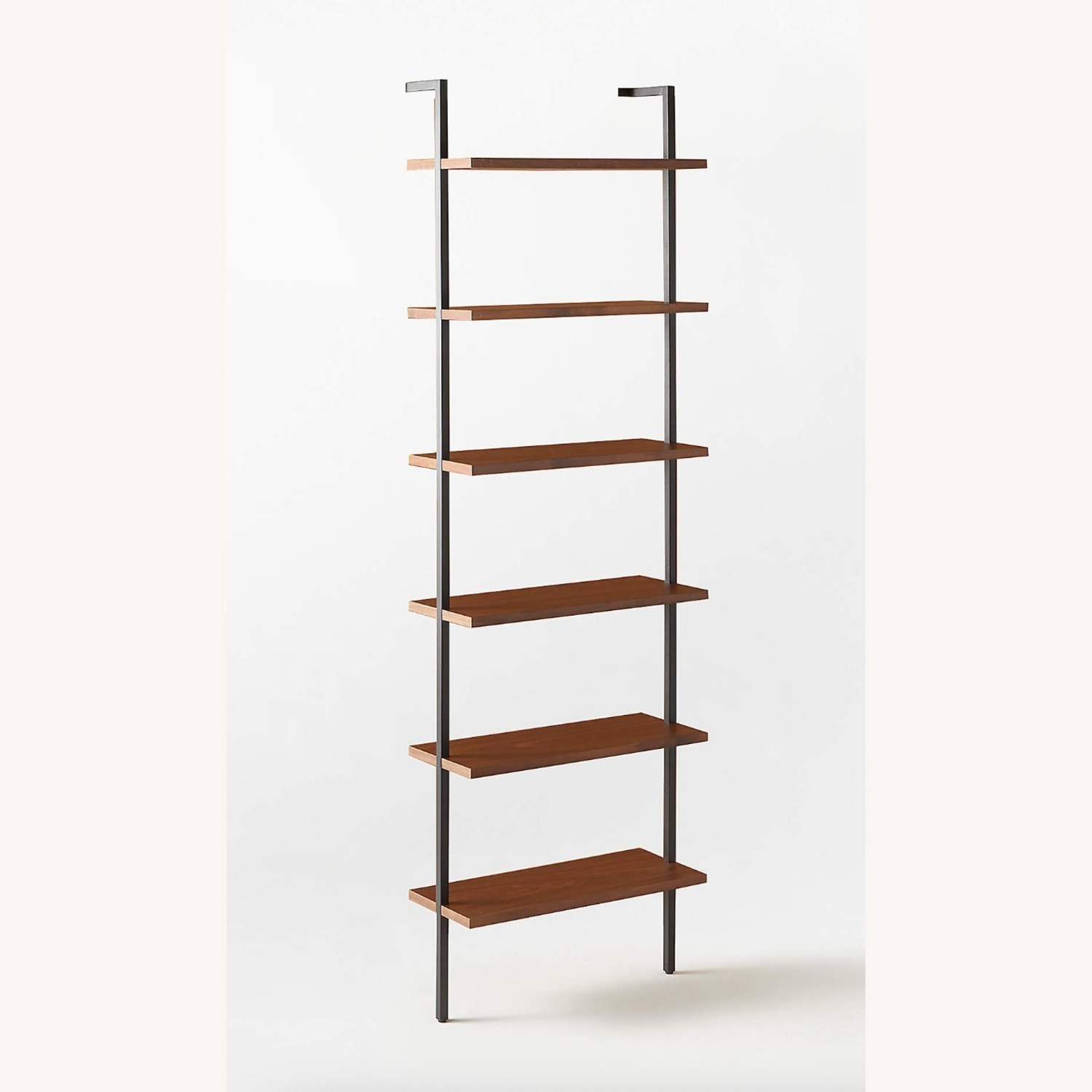 CB2 Helix 96" Walnut Wood Wall Mount Bookshelf - image-1
