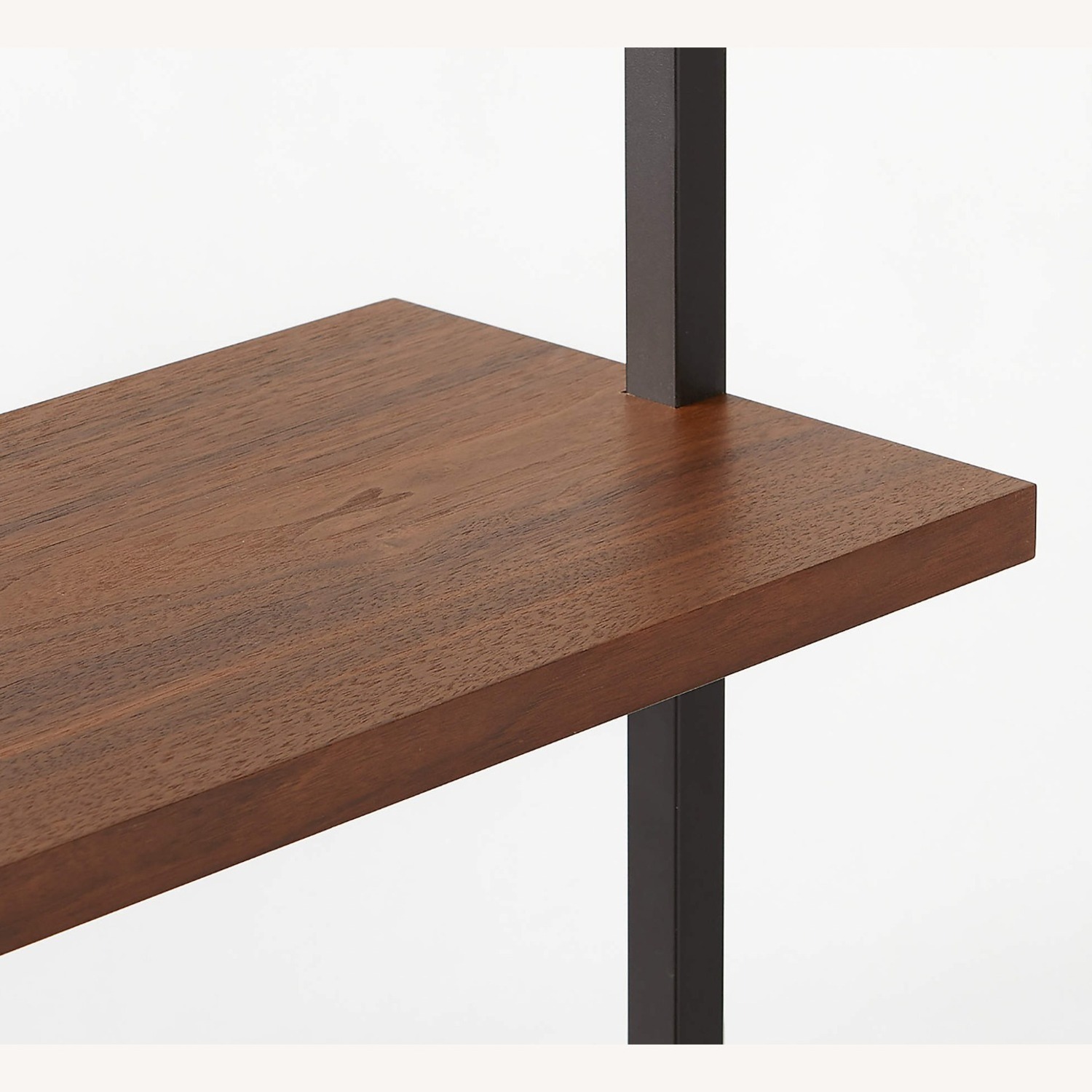 CB2 Helix 96" Walnut Wood Wall Mount Bookshelf - image-3