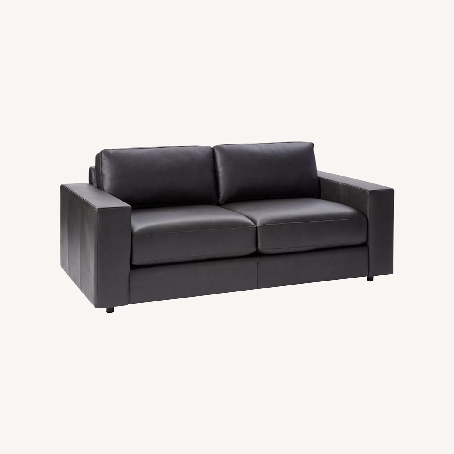 West Elm Leather Sofa - image-0