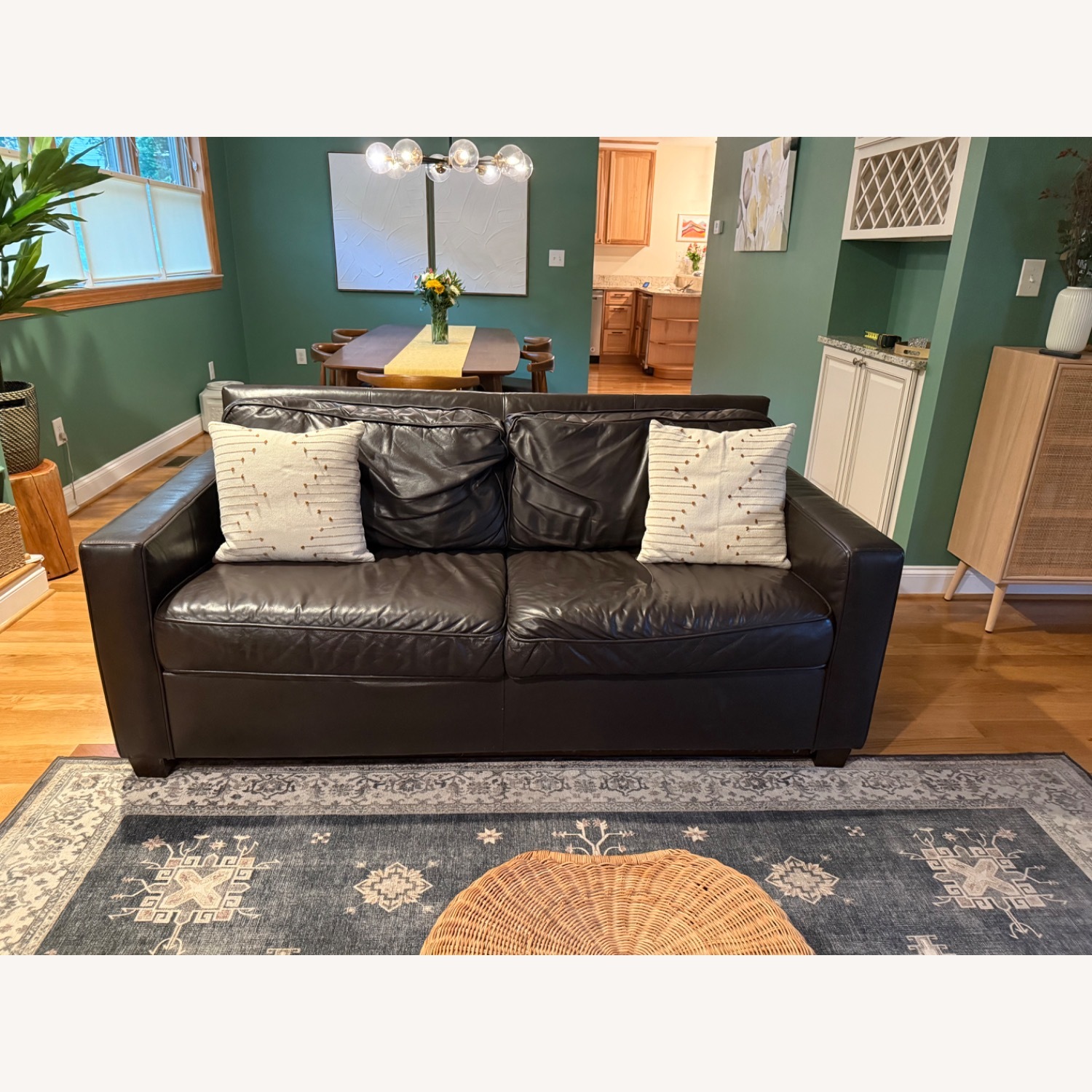 West Elm Leather Sofa - image-3