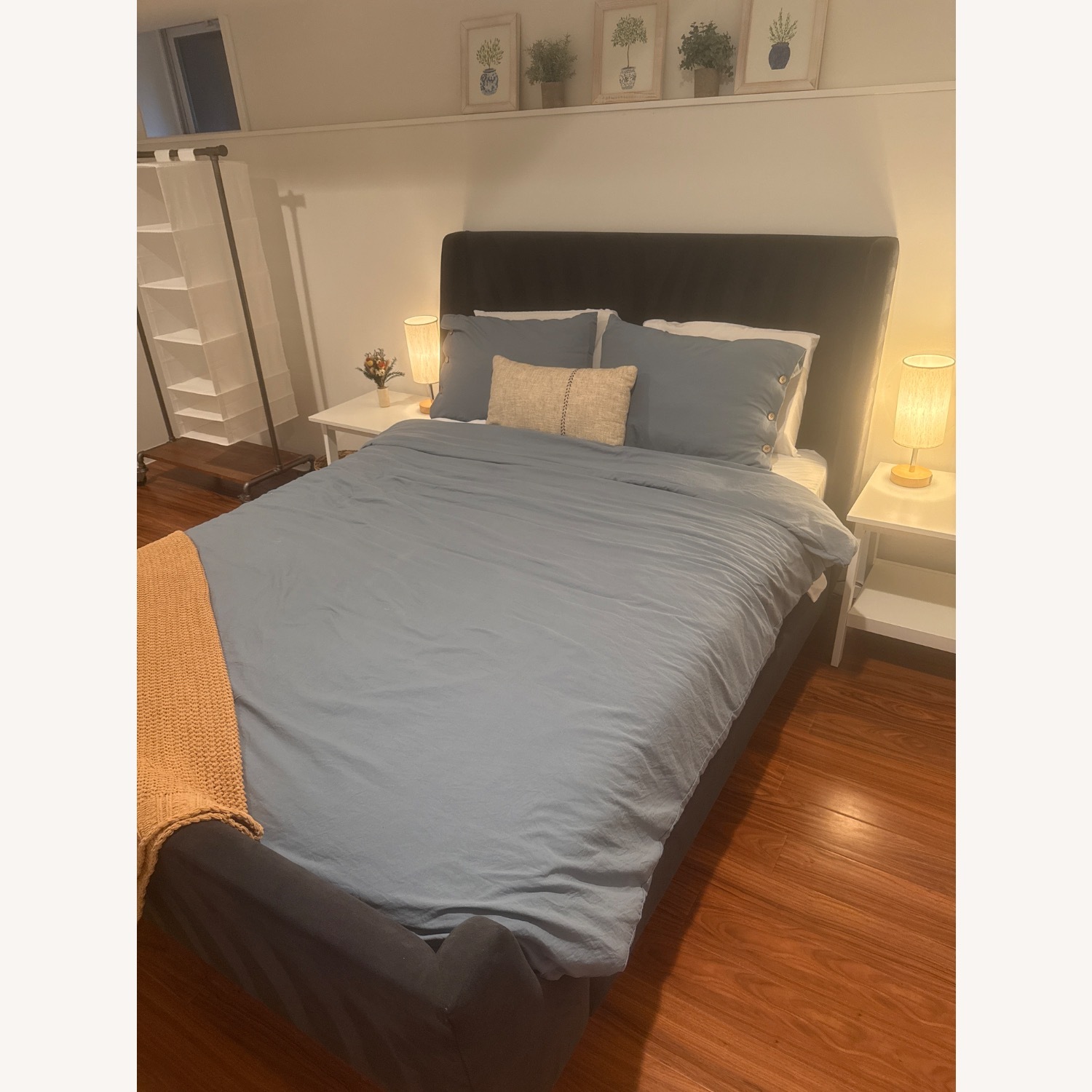 West Elm Upholstered Queen Bed Frame  - image-4