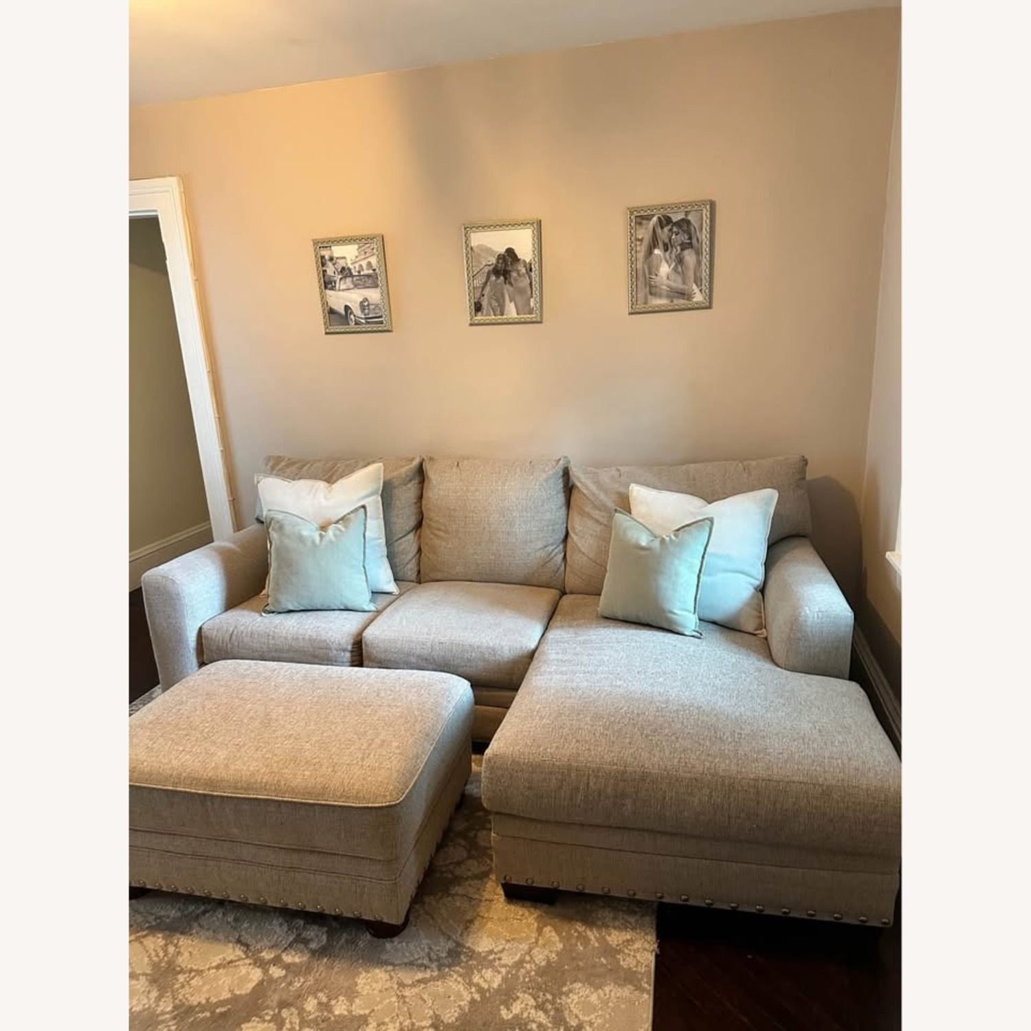 Bob's 3-Piece Sectional + Ottoman (Beige) - image-7