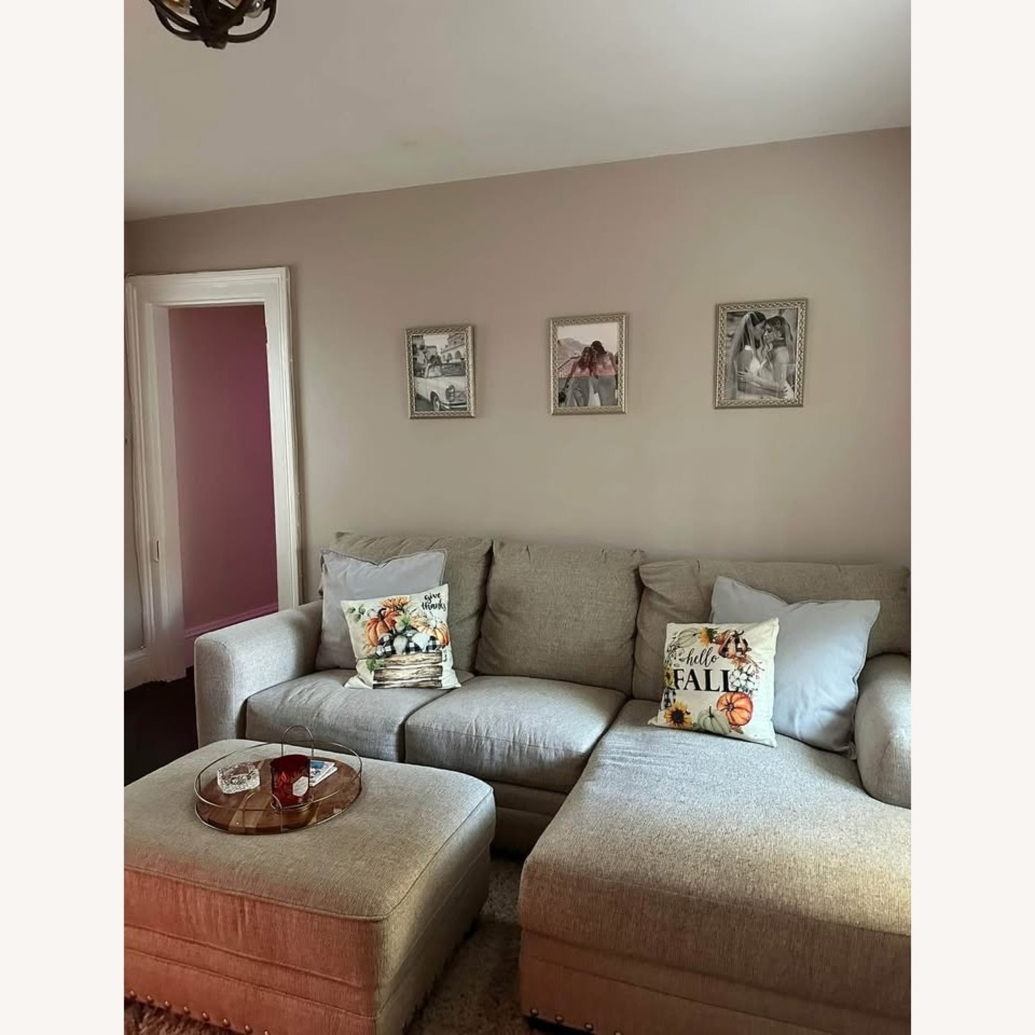 Bob's 3-Piece Sectional + Ottoman (Beige) - image-1