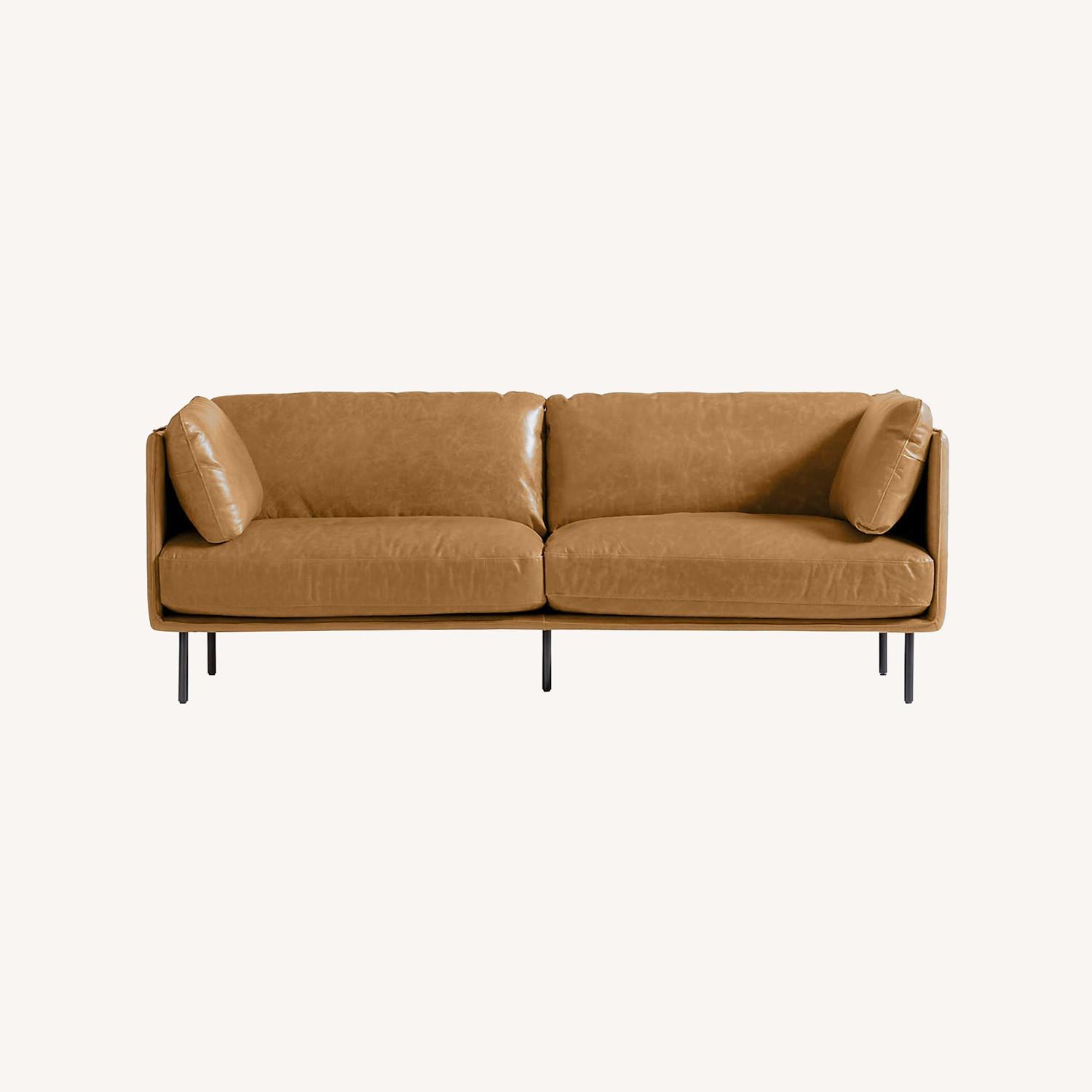 Crate & Barrel Wells Leather Sofa - image-0